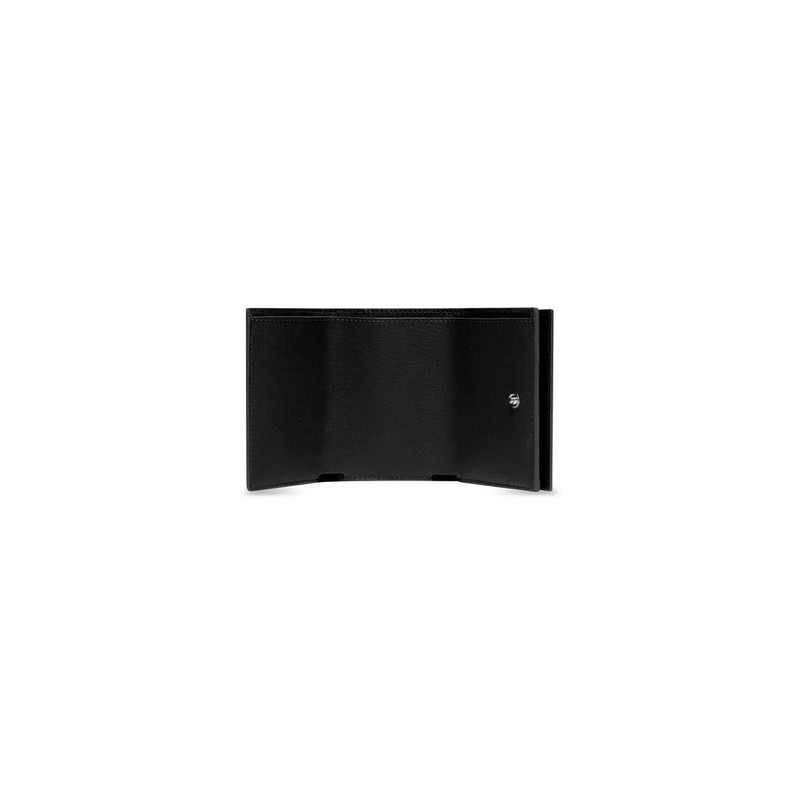 BALENCIAGA Men's Cash Mini Wallet in Black/white outlook