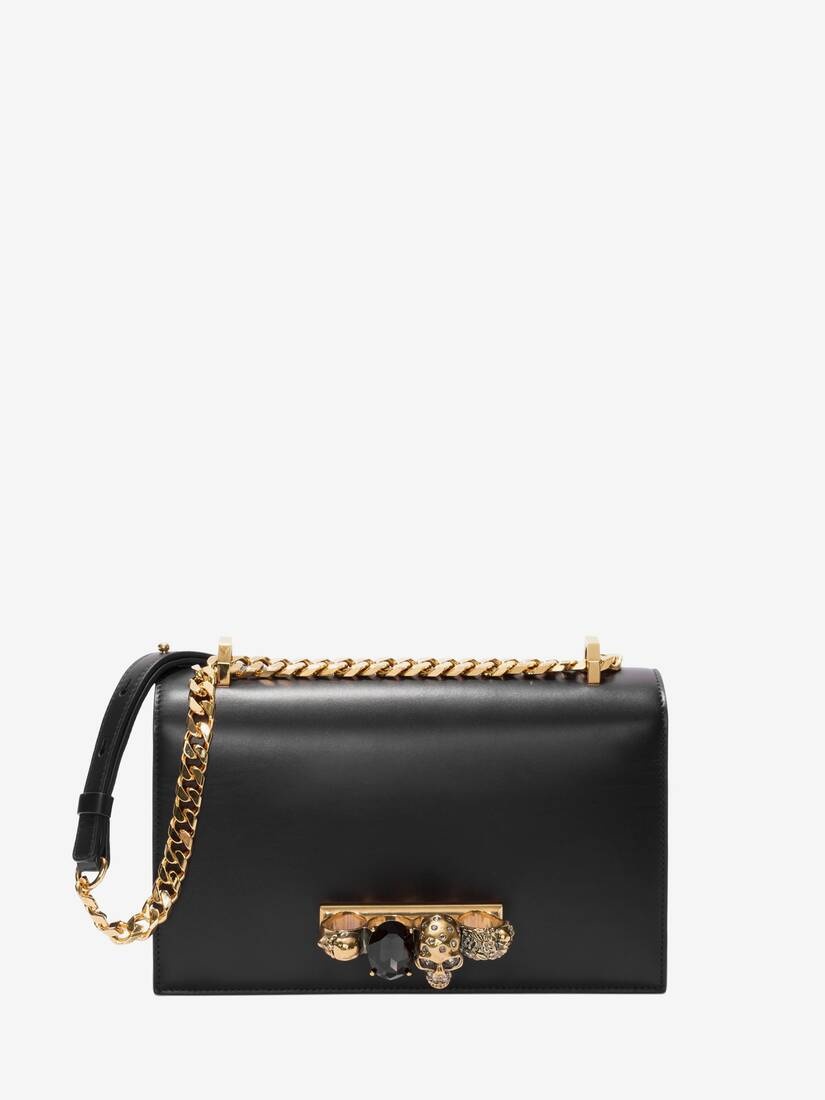 Jewelled Satchel in Black - 1