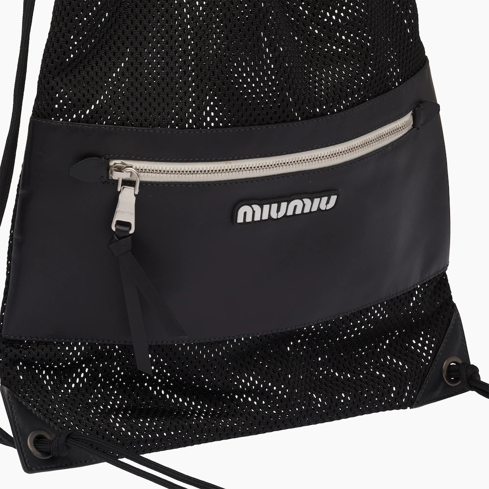 Mesh bag with leather details - 4