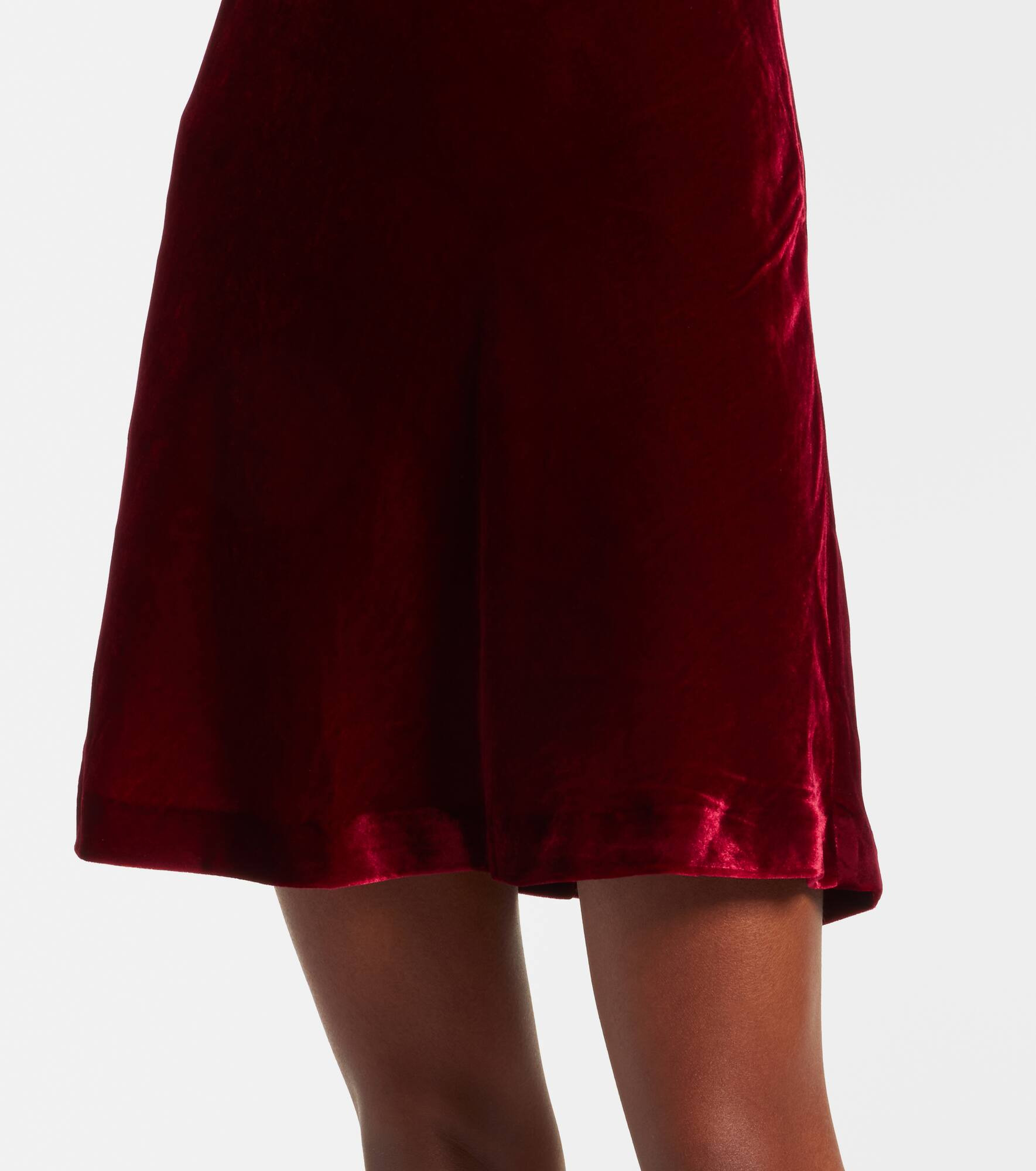 Macie lace-trimmed velvet minidress - 5