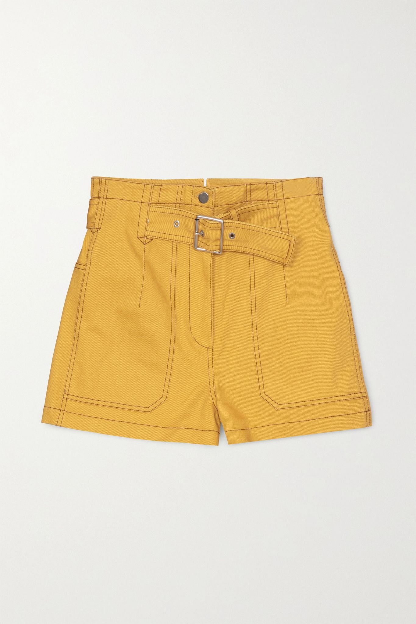 Belted cotton-twill shorts - 1