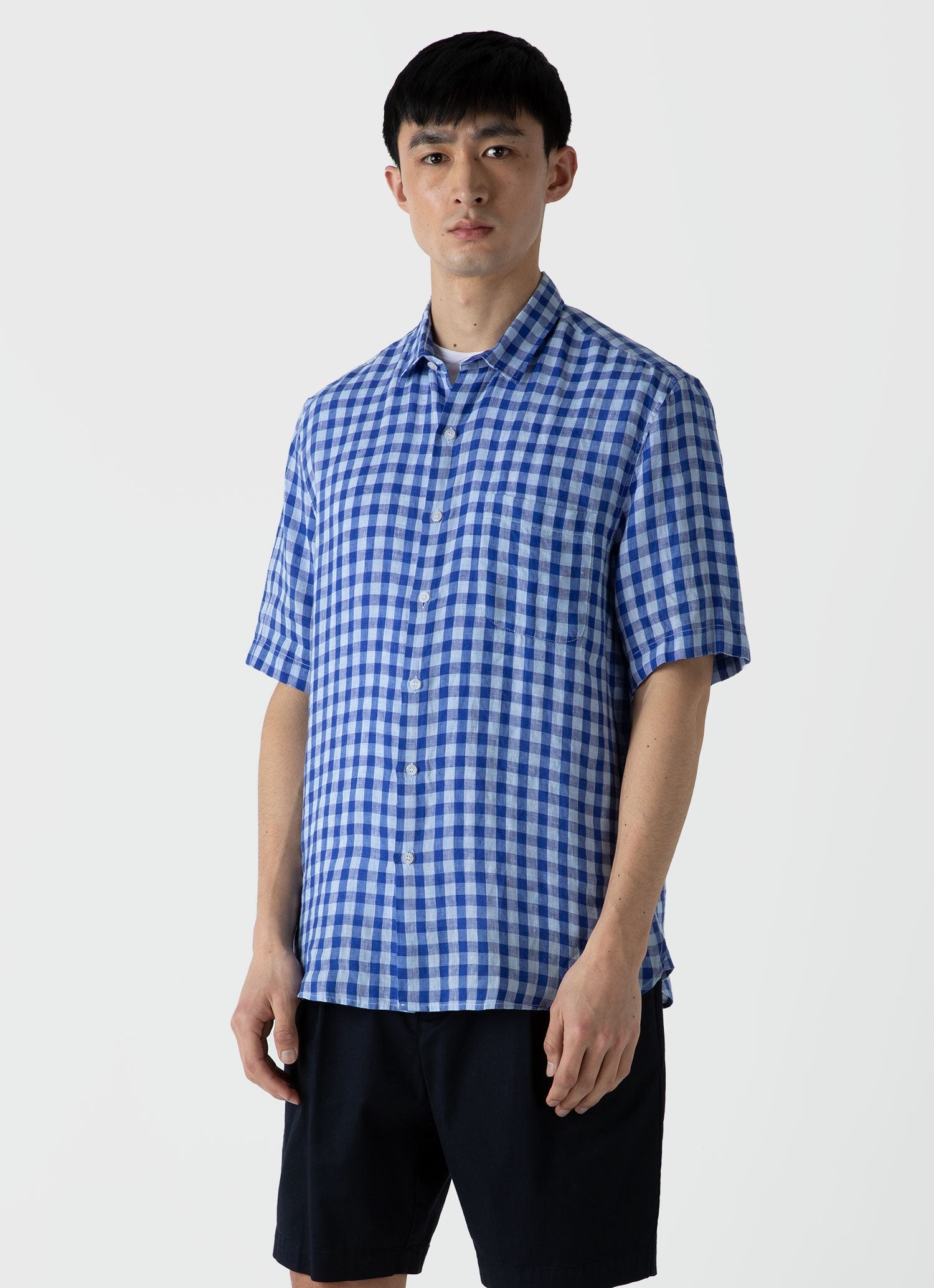 Short Sleeve Linen Shirt - 2