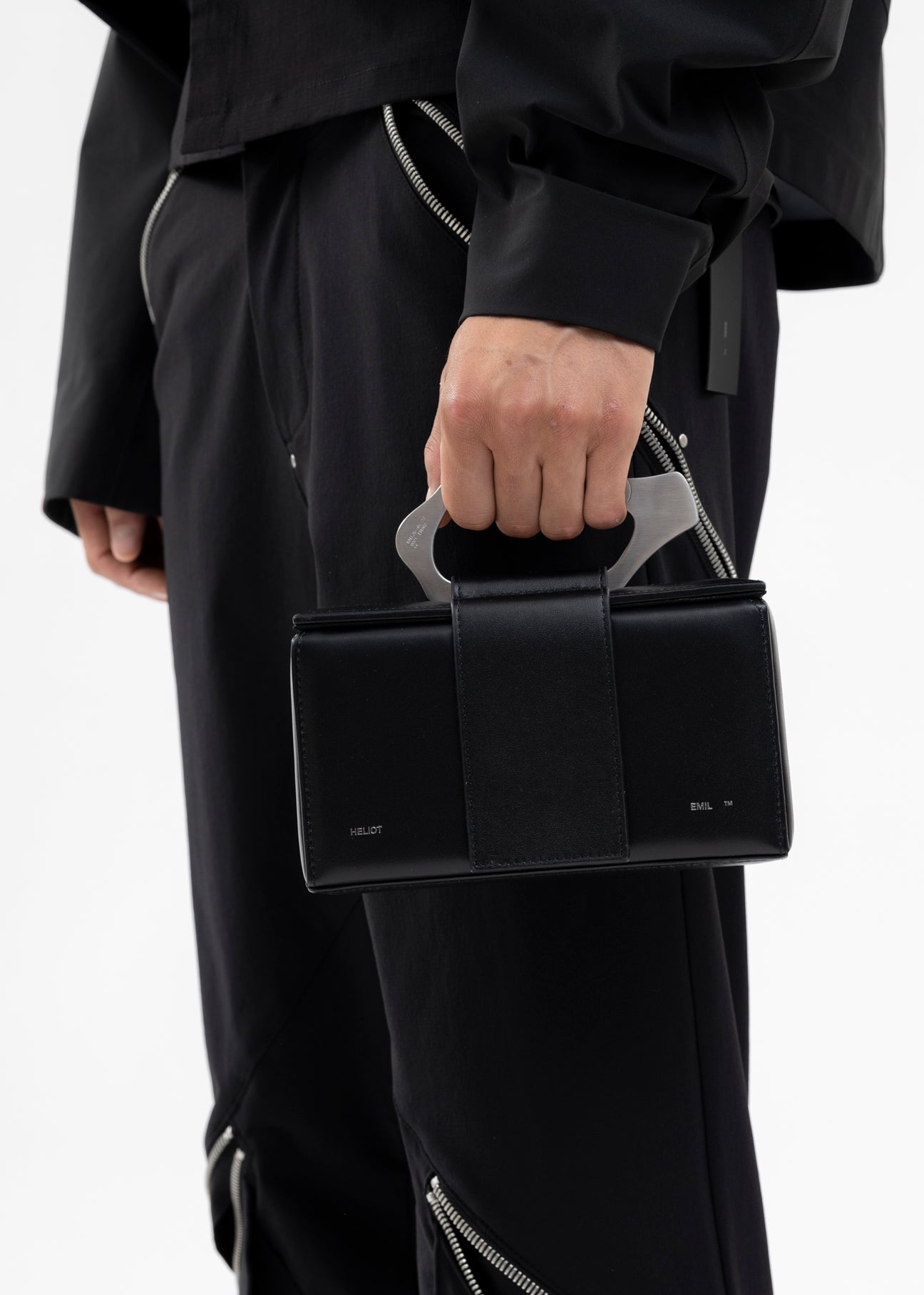 BLACK CHARRED CARABINER CLUTCH BAG - 2