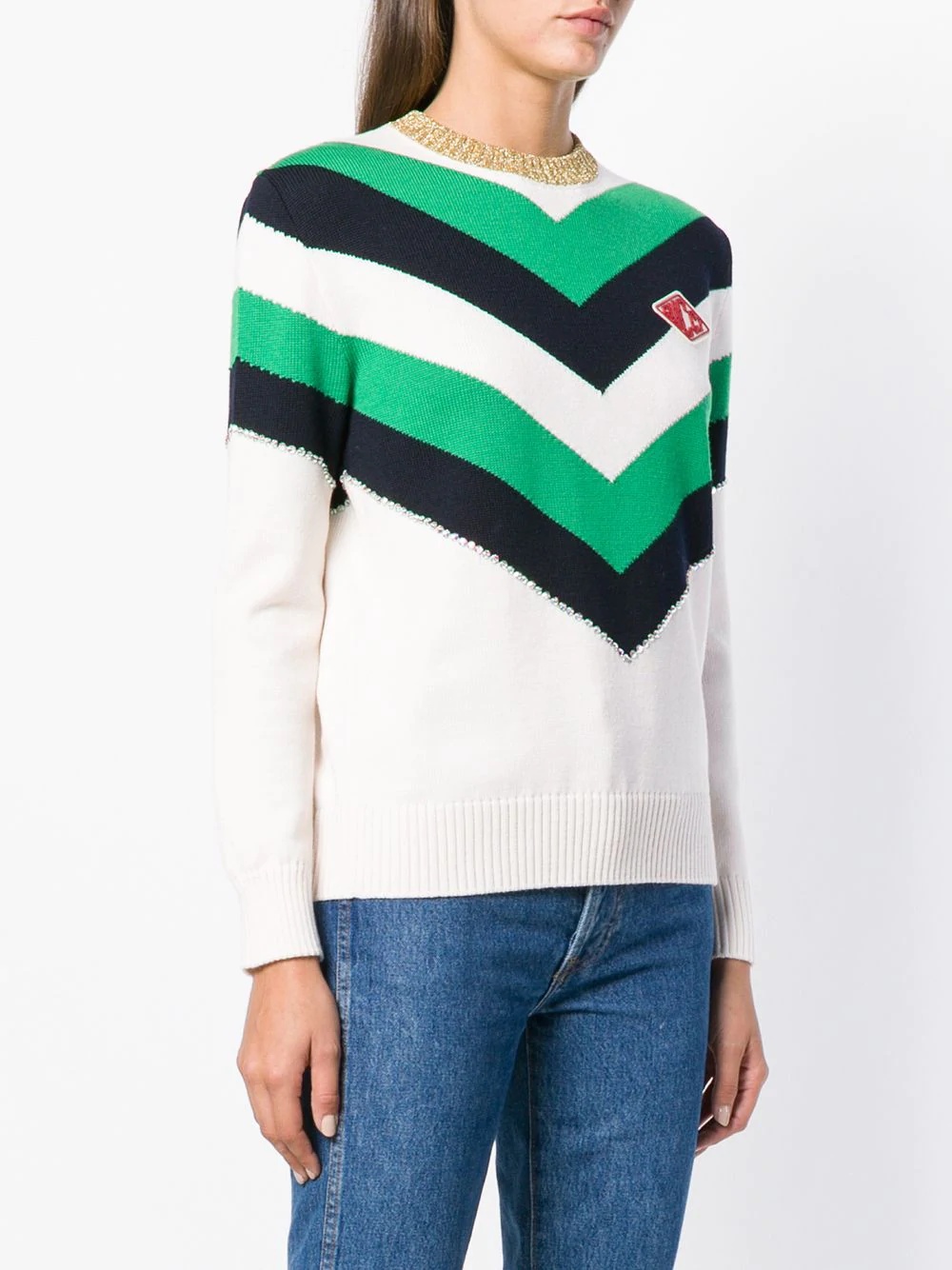 colour block knit sweater - 3