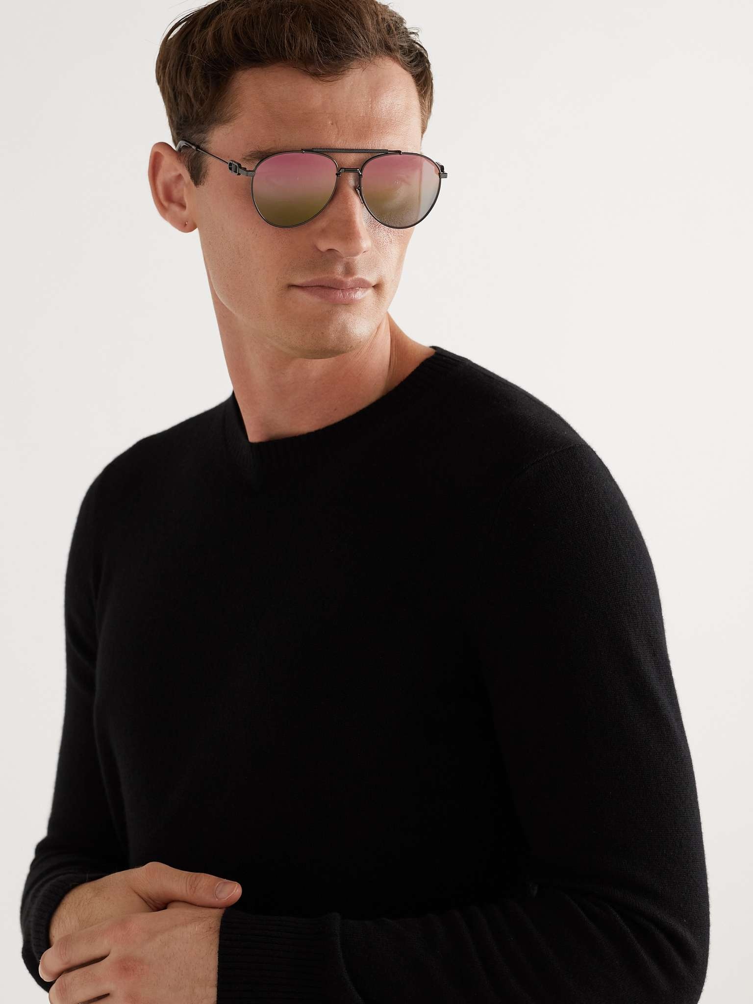 CD Link R1U Aviator-Style Gunmetal-Tone Sunglasses - 3