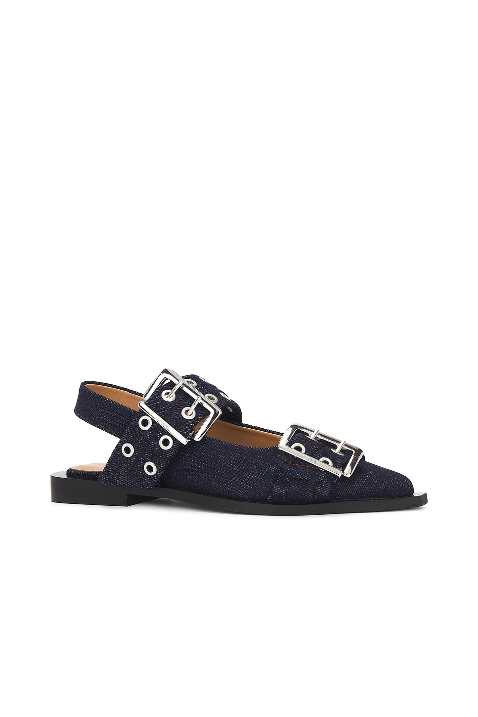 Denim Buckle Ballerina Flat - 2