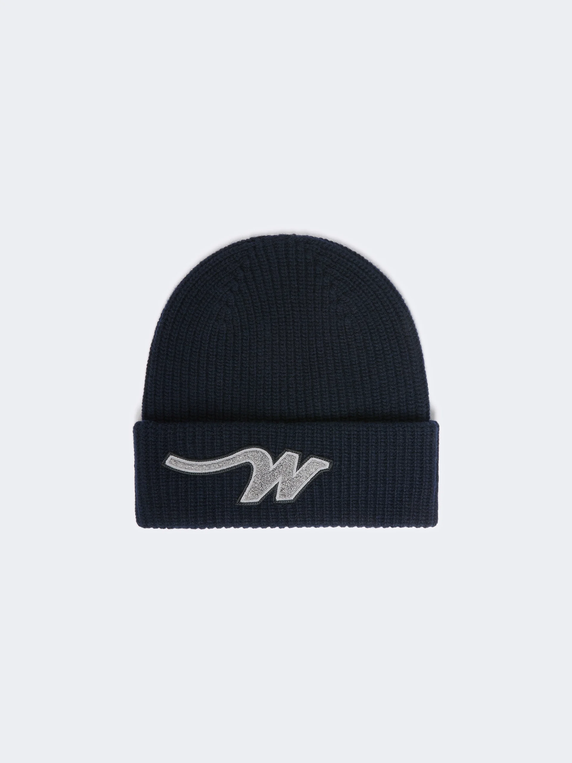ALBEN Wool beanie with “W” patch - NAVY - 1