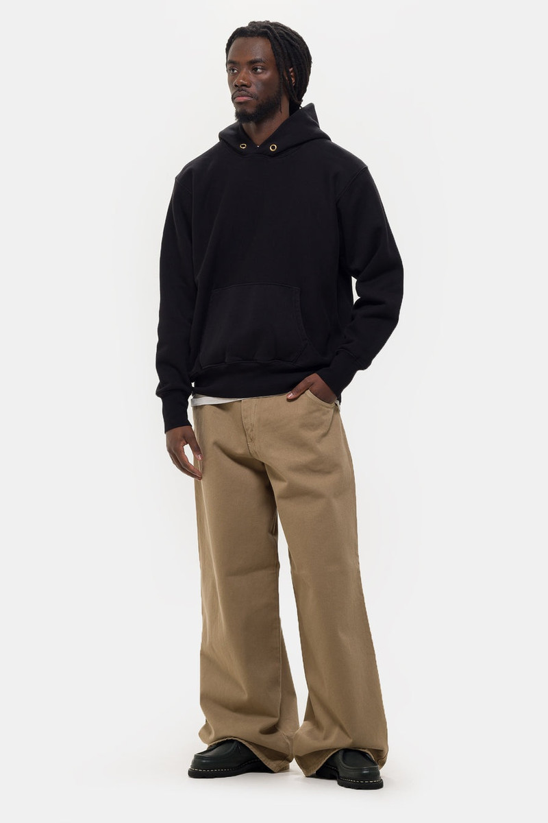 LES TIEN Heavyweight Hoodie in Jet Black outlook