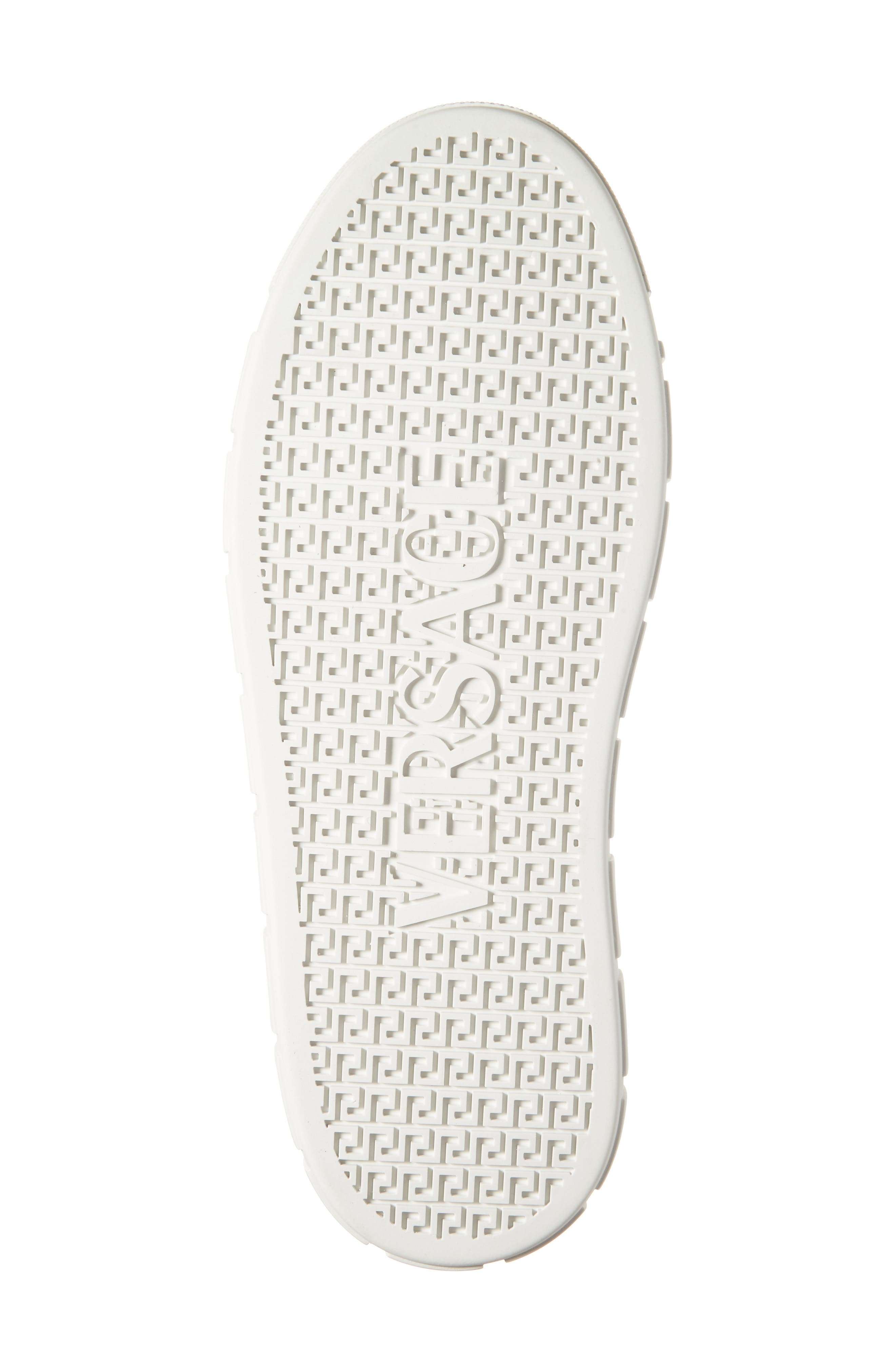Versace Greca Suede Low Top Sneaker in Sky Diver White at Nordstrom - 6