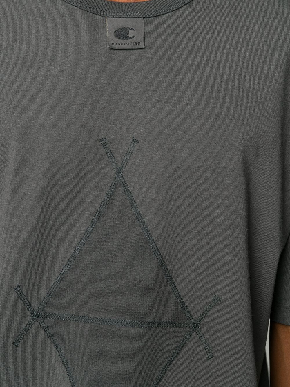 geometric-print crew neck T-Shirt  - 5