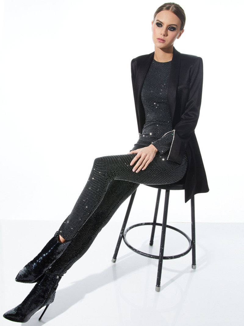 Alice + Olivia FREDDIE CREWNECK EMBELLISHED CATSUIT outlook