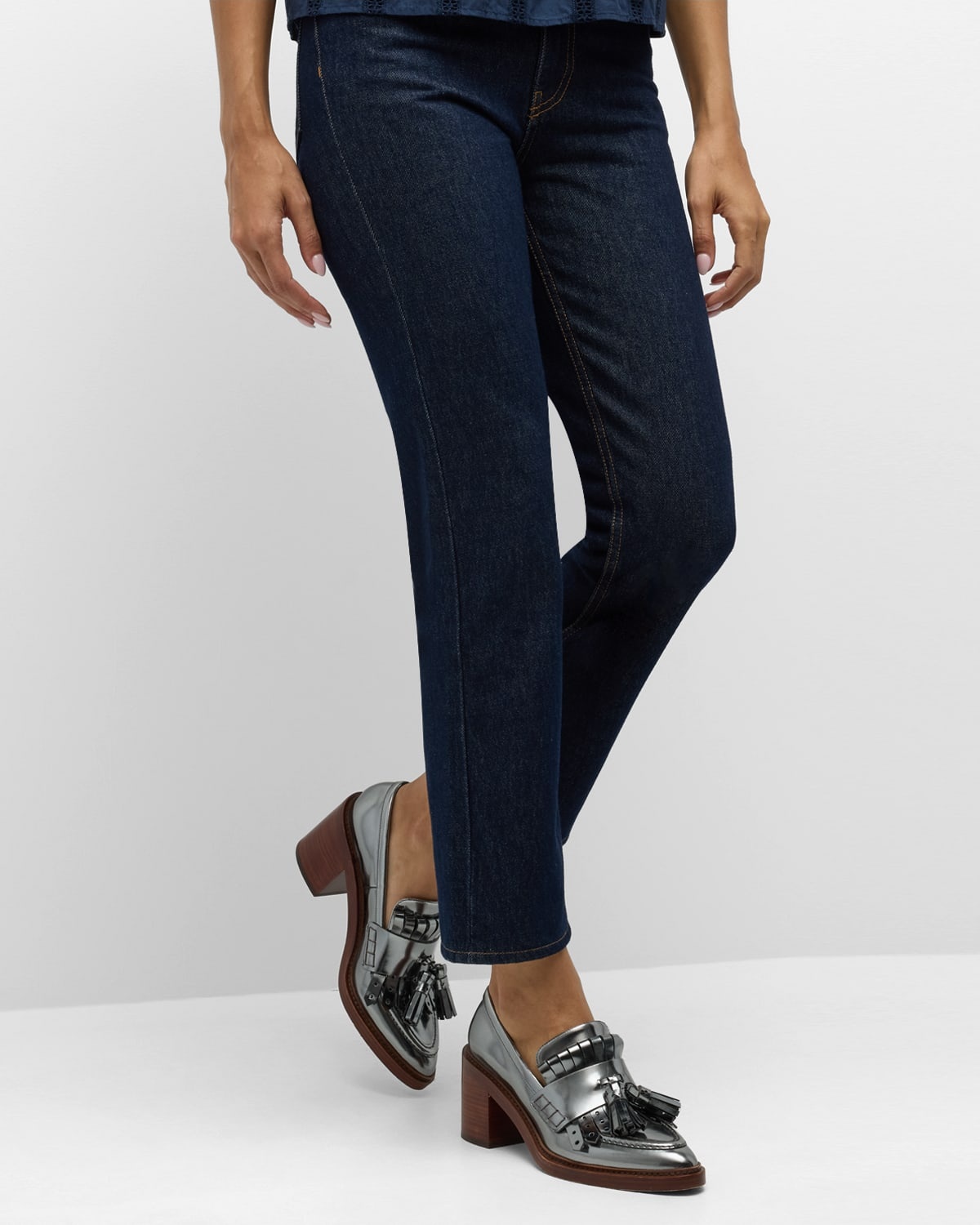 The Agnes Cropped Straight-Leg Denim Jeans - 7