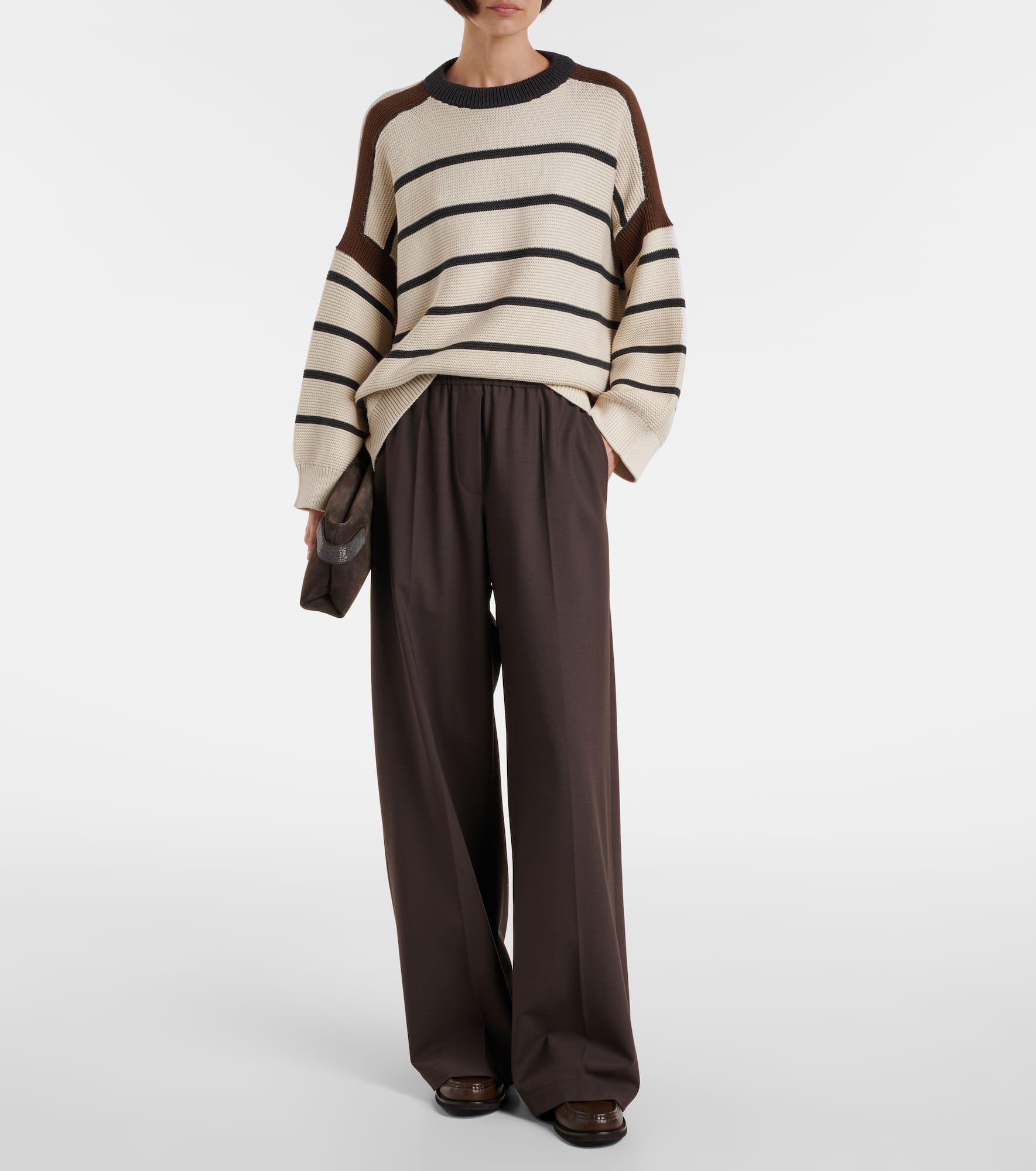 Wool-blend high-rise wide-leg pants - 2