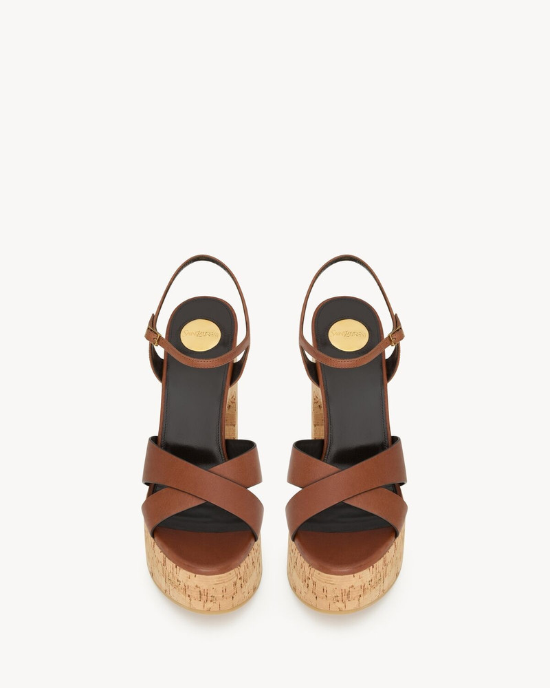 SAINT LAURENT BIANCA PLATFORM SANDALS IN SMOOTH LEATHER outlook