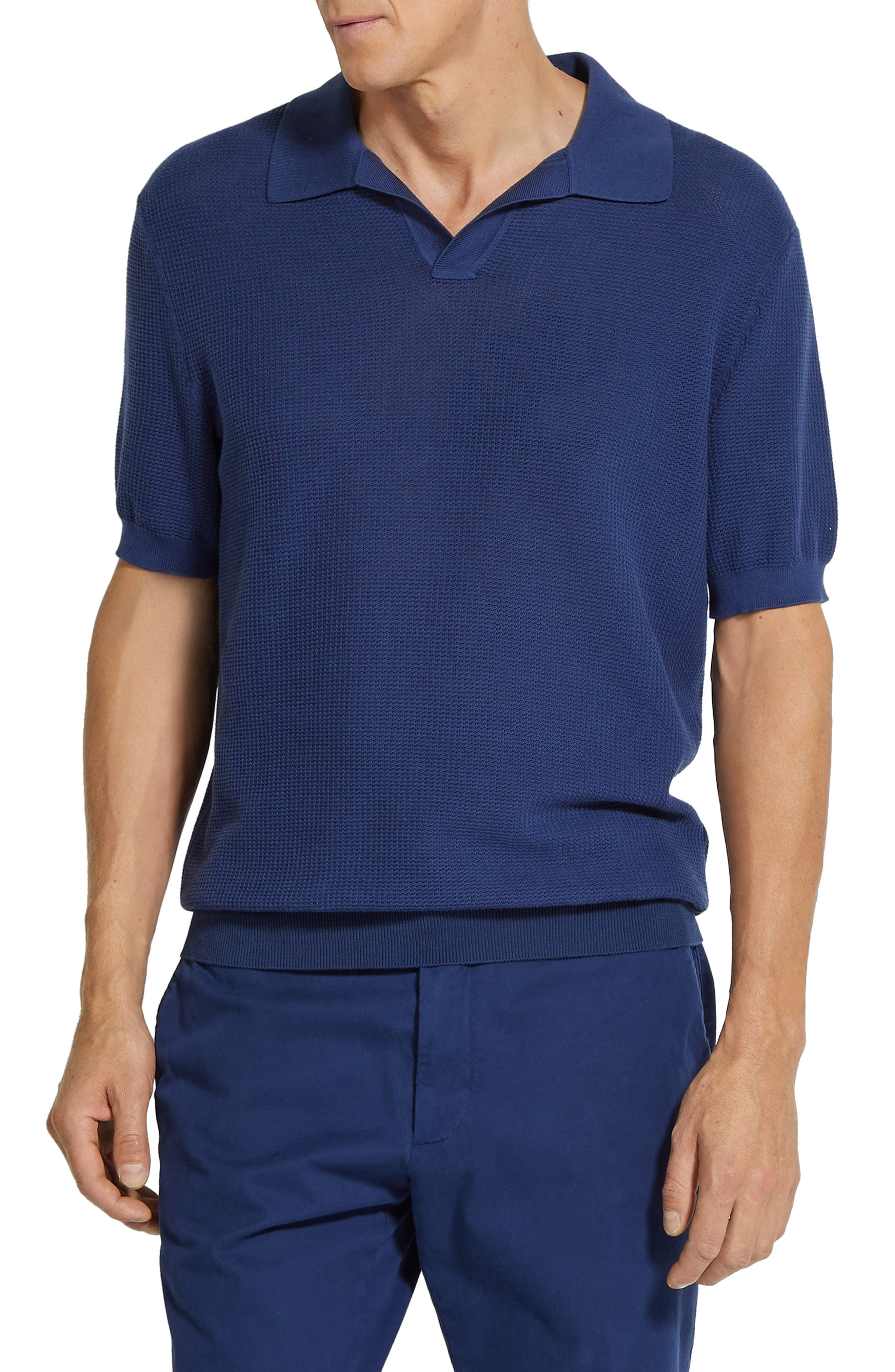 Premium Cotton Waffle Stitch Polo Sweater - 1
