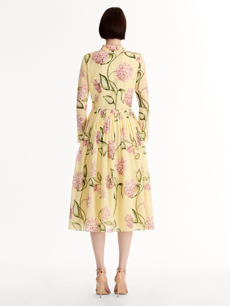 PORCELAIN FLOWER COTTON POPLIN LONG-SLEEVE DRESS 3
