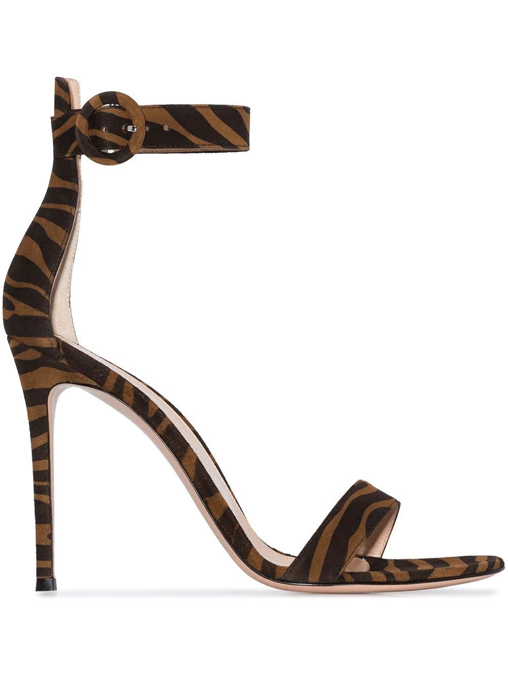 Portofino 105mm zebra-print suede sandals - 1