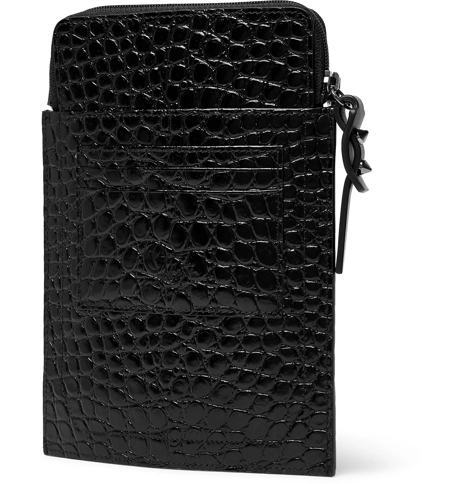 Croc-Effect Patent-Leather Pouch - 4