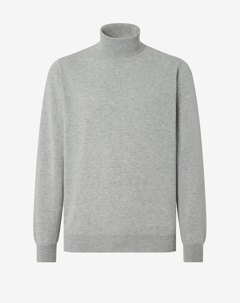 Grey mélange turtleneck in sublime cashmere 1