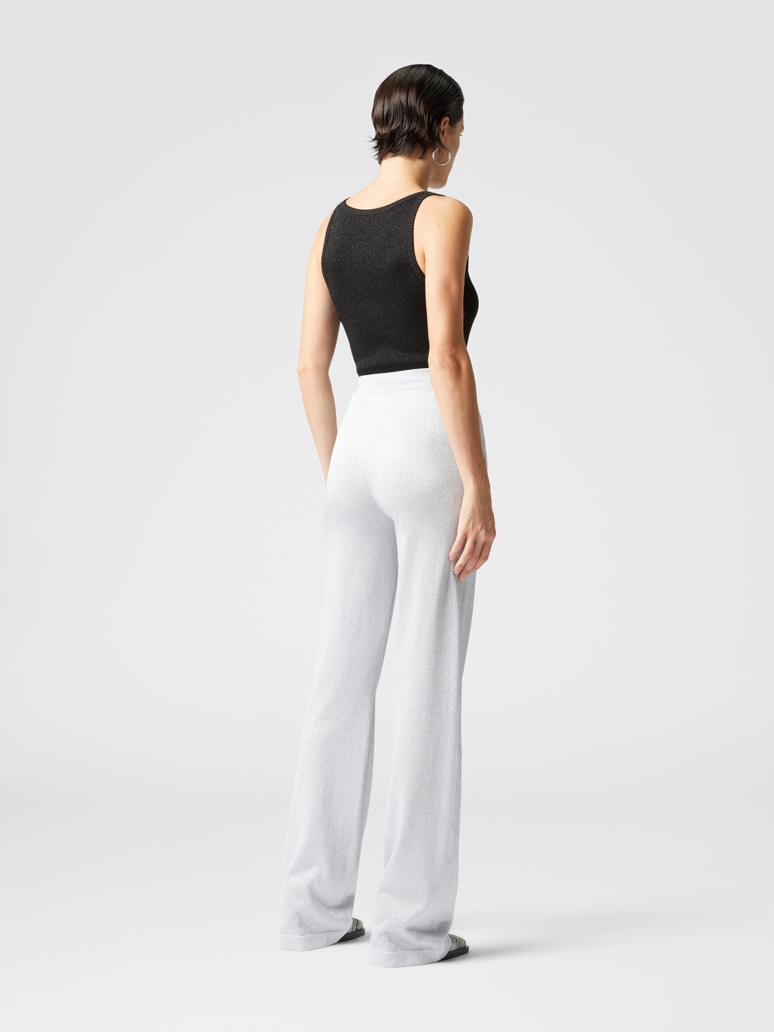 Straight trousers in lamé viscose - 3