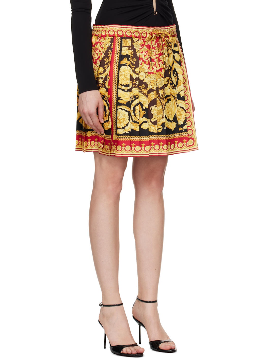 Yellow & Red Barocco 92 Foulard Silk Miniskirt - 2