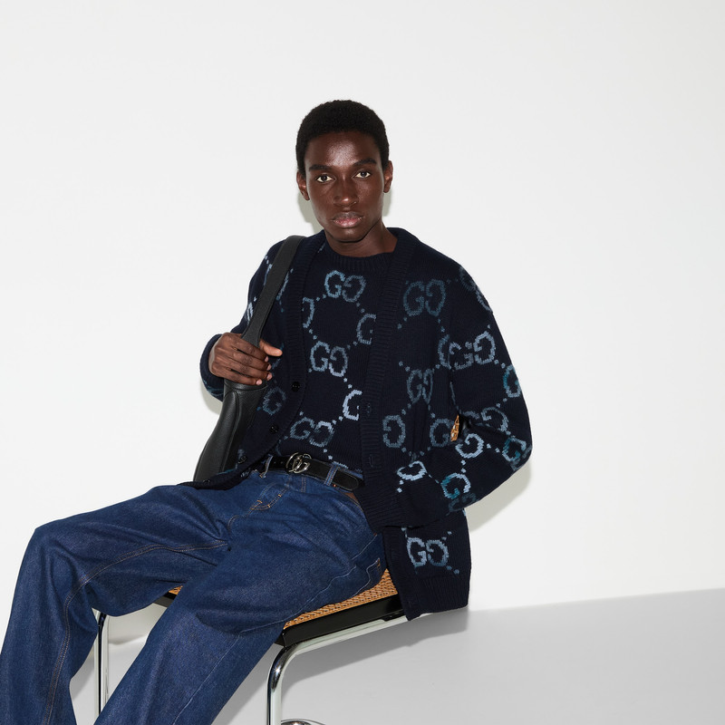 Wool cardigan with GG intarsia 6