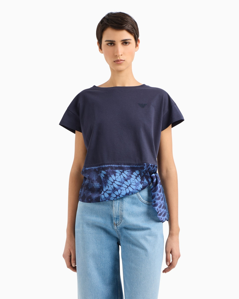 EMPORIO ARMANI COTTON JERSEY T-SHIRT WITH KNOT outlook