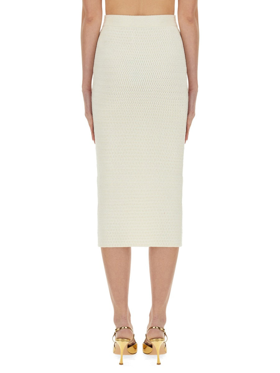Self-Portrait Women Lurex Knit Midi Skirt - 3