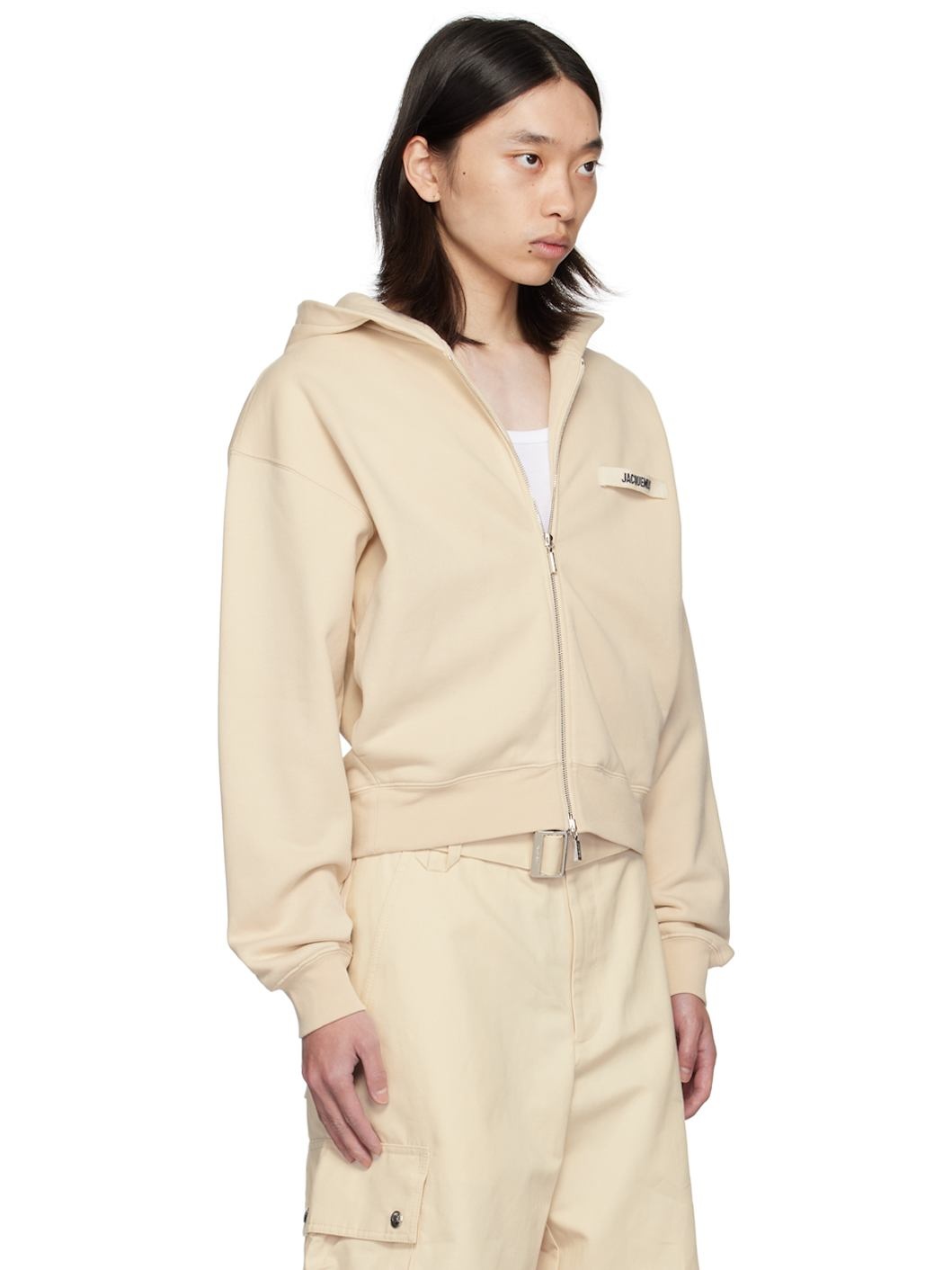 Beige La Casa 'Le hoodie Gros Grain zippé' Hoodie - 2