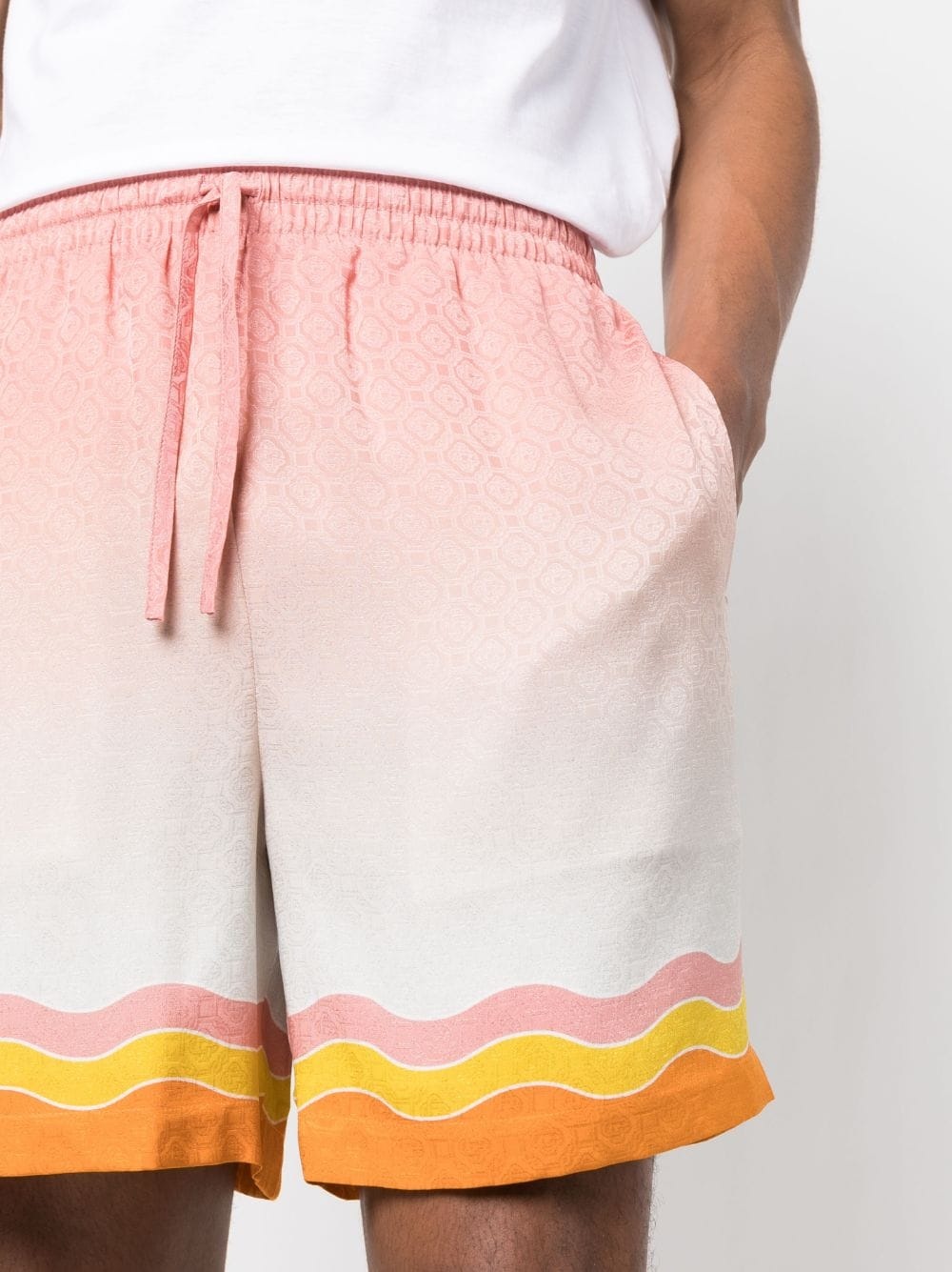 Rainbow Monogram silk shorts - 6