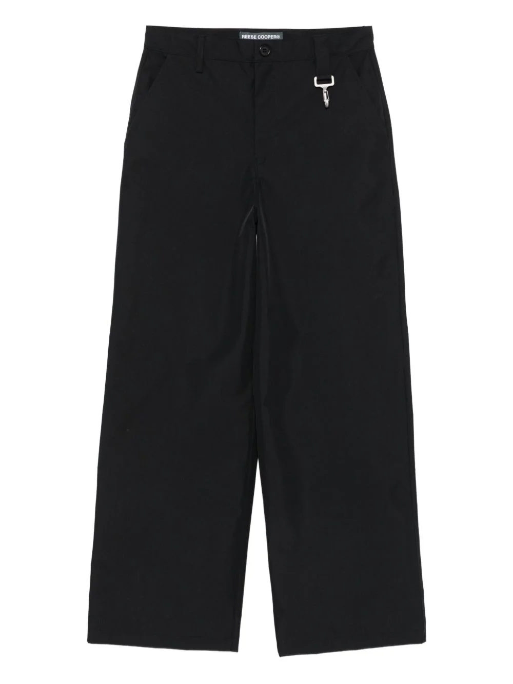 clasp-detail straight-leg trousers - 1