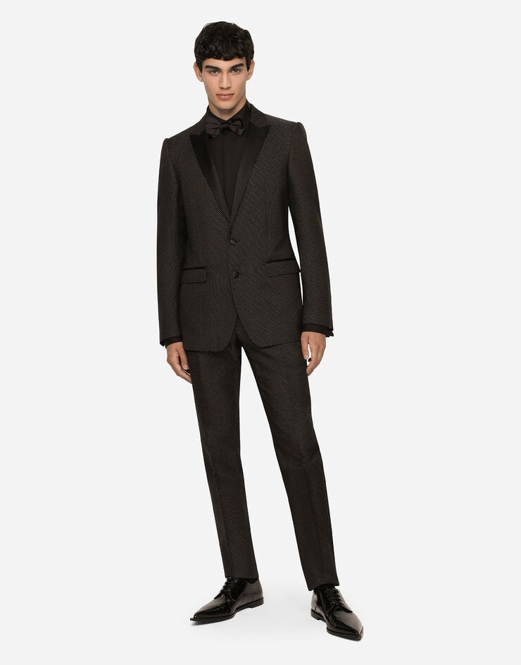 Lamé silk jacquard martini-fit tuxedo suit - 2