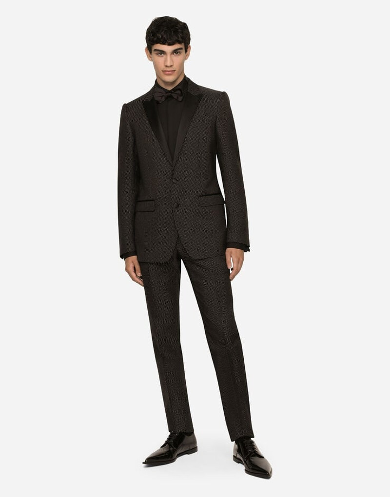 Dolce & Gabbana Lamé silk jacquard martini-fit tuxedo suit outlook