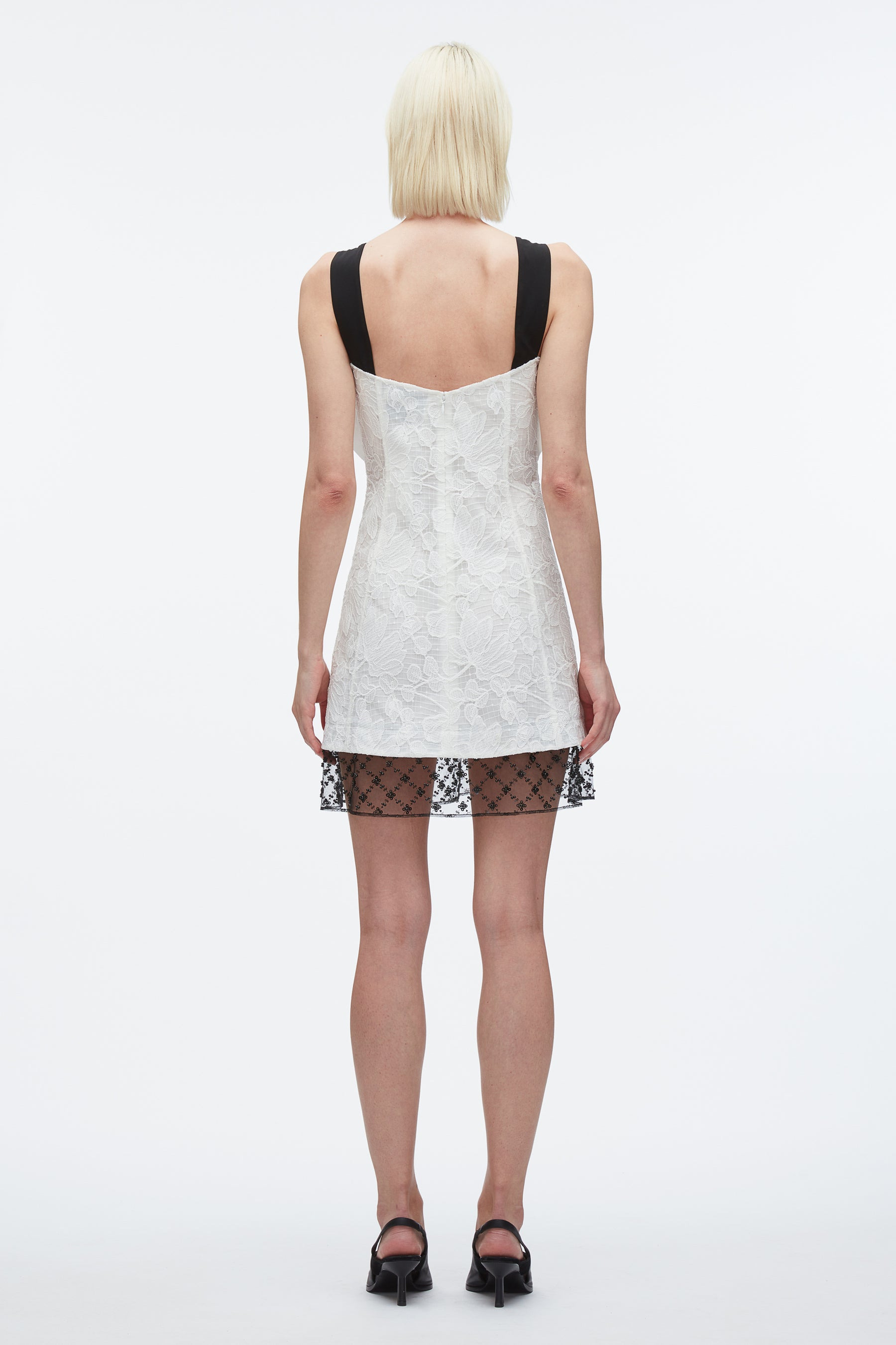 Corded Lace Mini Dress - 5
