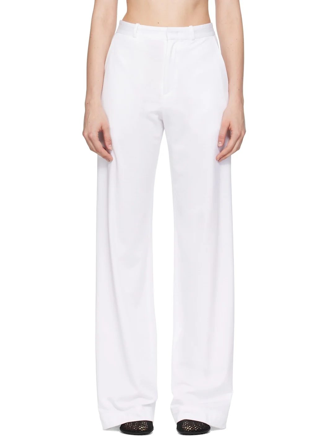 White Classic Trousers - 1
