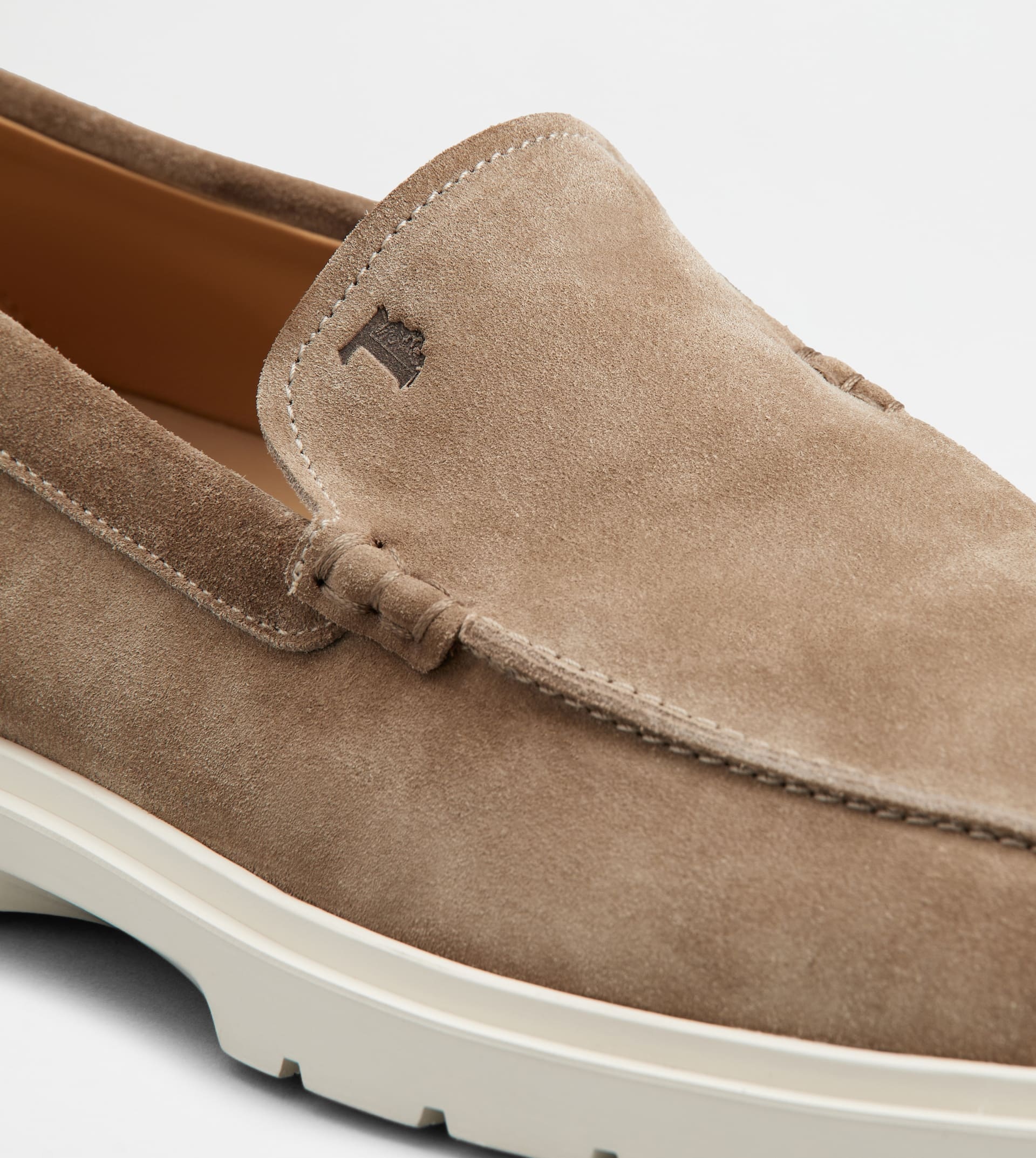 SLIPPER LOAFERS IN SUEDE - BEIGE - 5