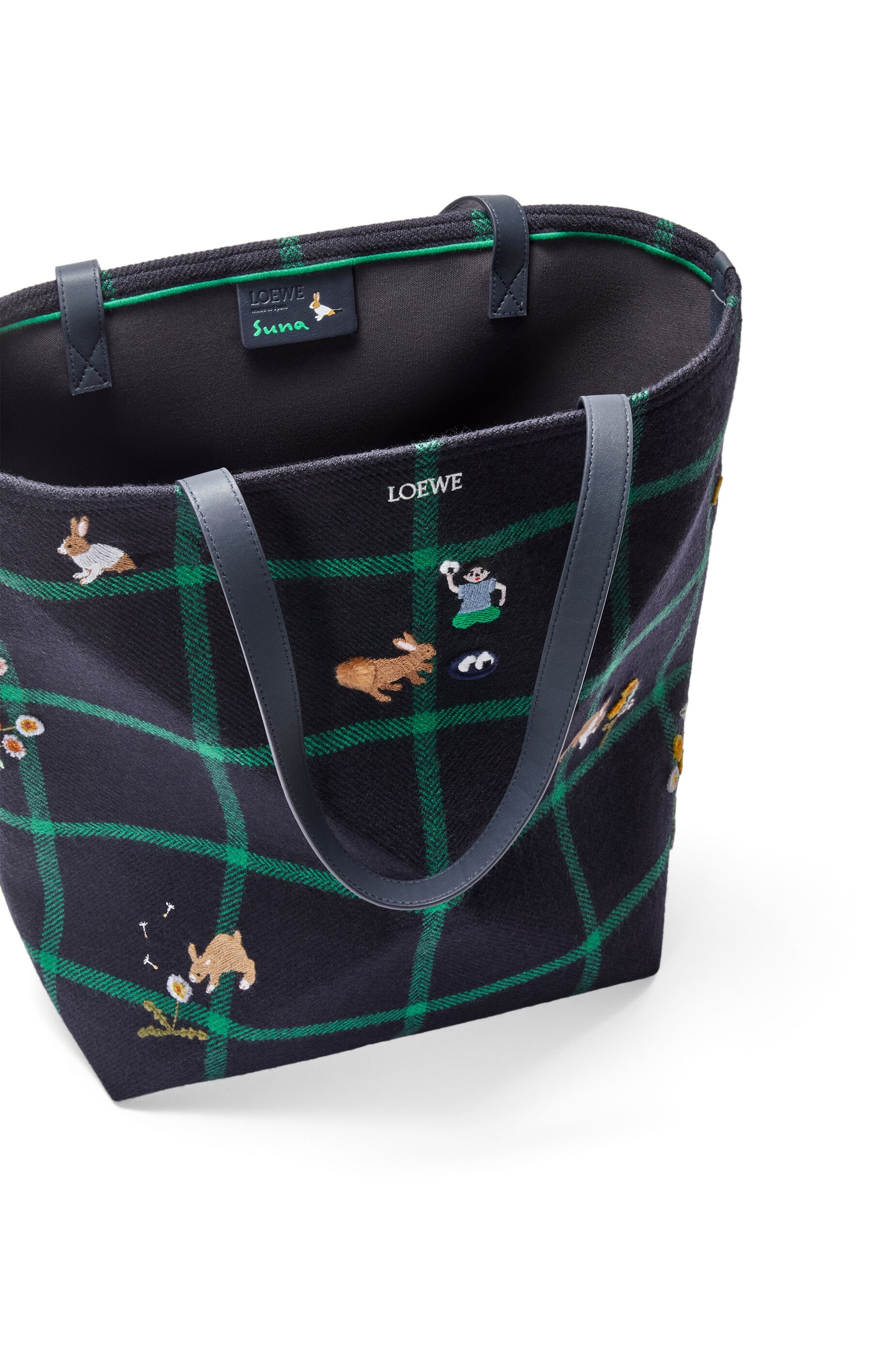Bunny XL Puzzle Fold tote in embroidered canvas - 7