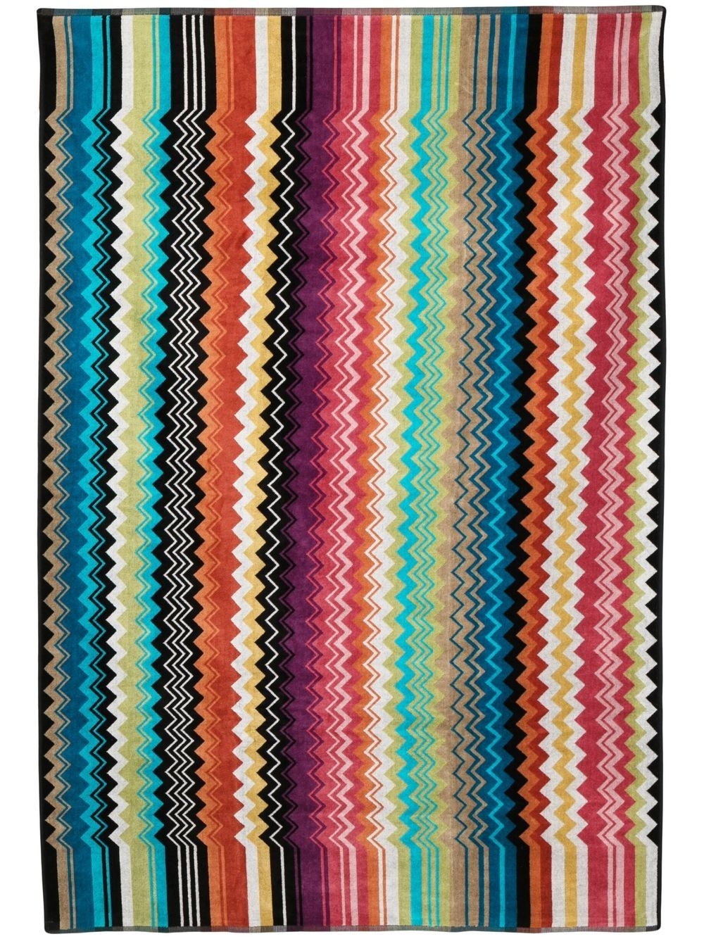 zigzag-pattern cotton towel - 3