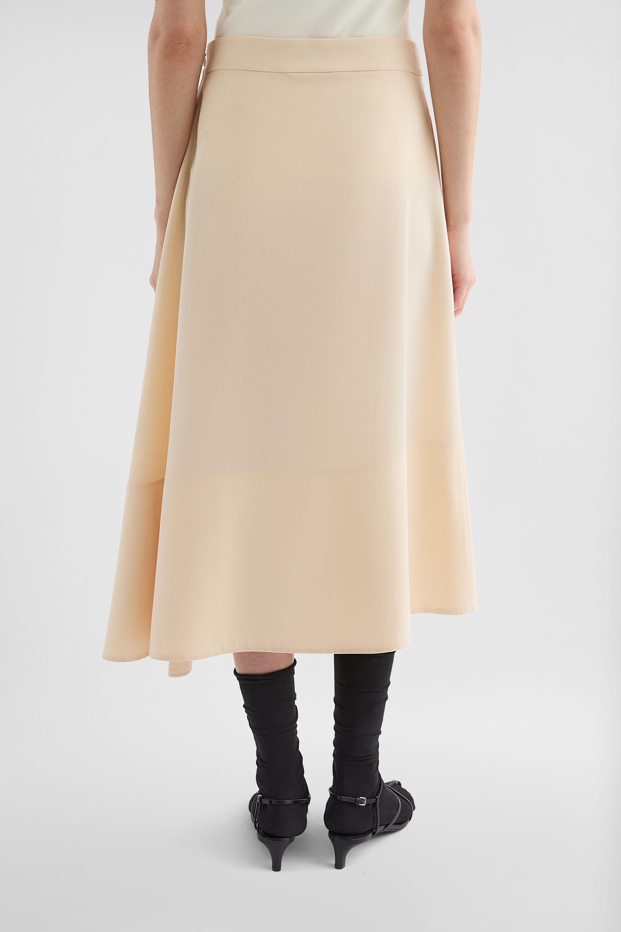 Lightweight Wool Gabardine Asymmetrical Skirt - 4