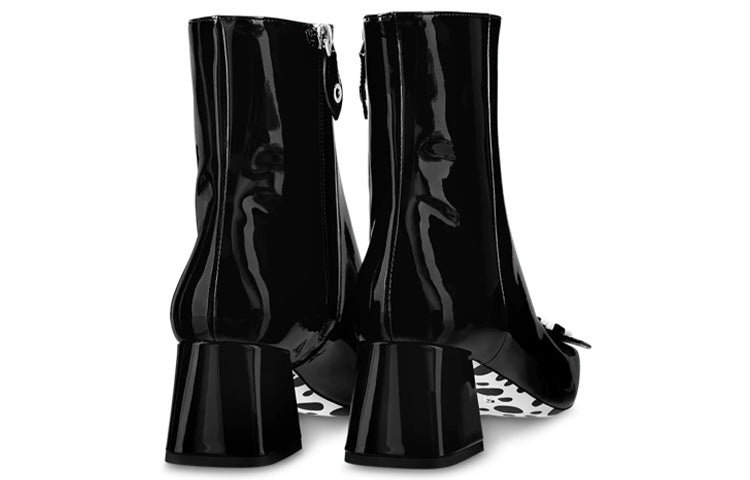 (WMNS) LOUIS VUITTON x YAYOI KUSAMA 55mm Heeled Boots 'Black' 1AB9OF - 3