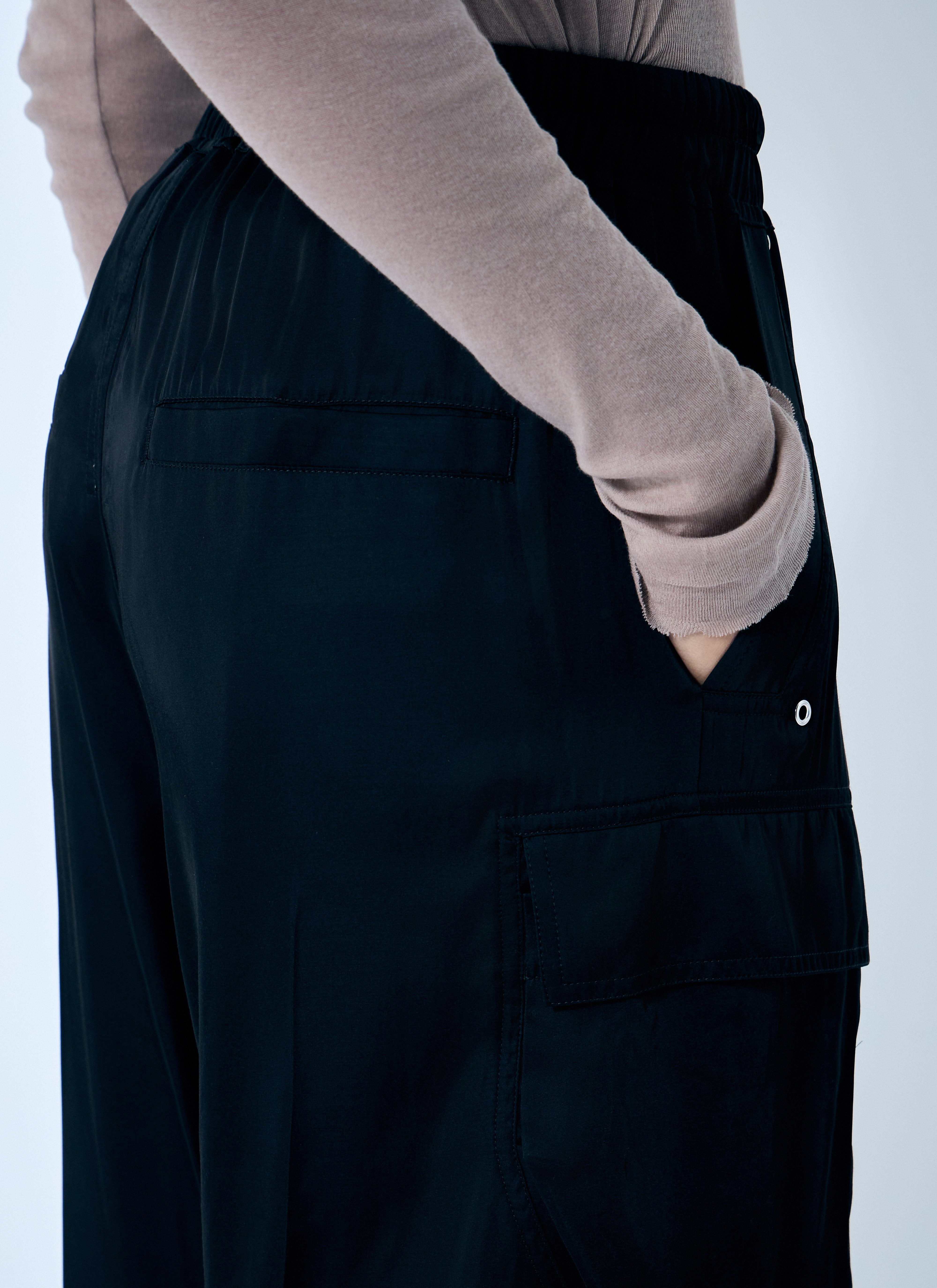 Rick Owens Women Satin Cargo Pants - 6