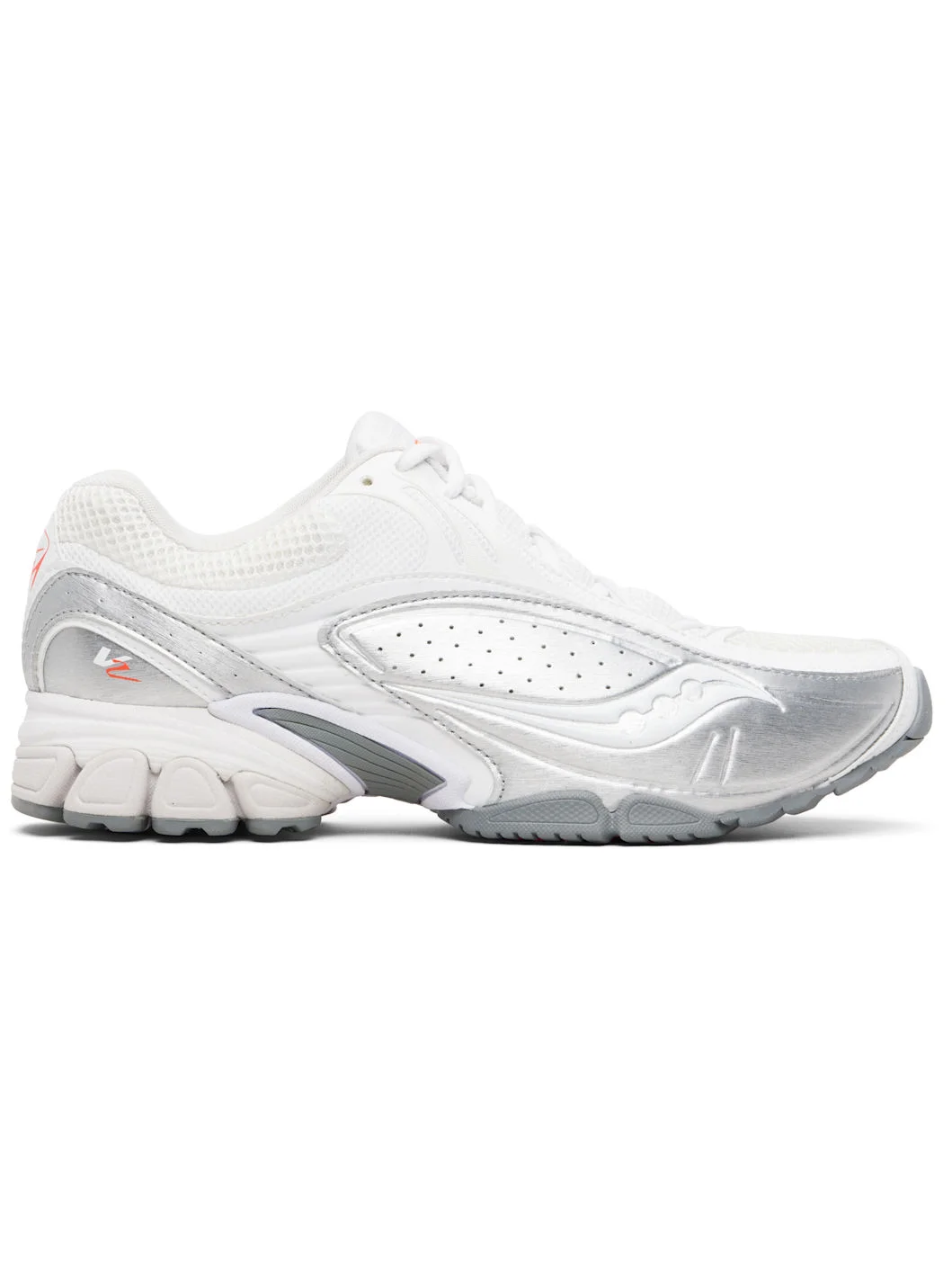 White & Silver ProGrid V2 Sneakers - 1