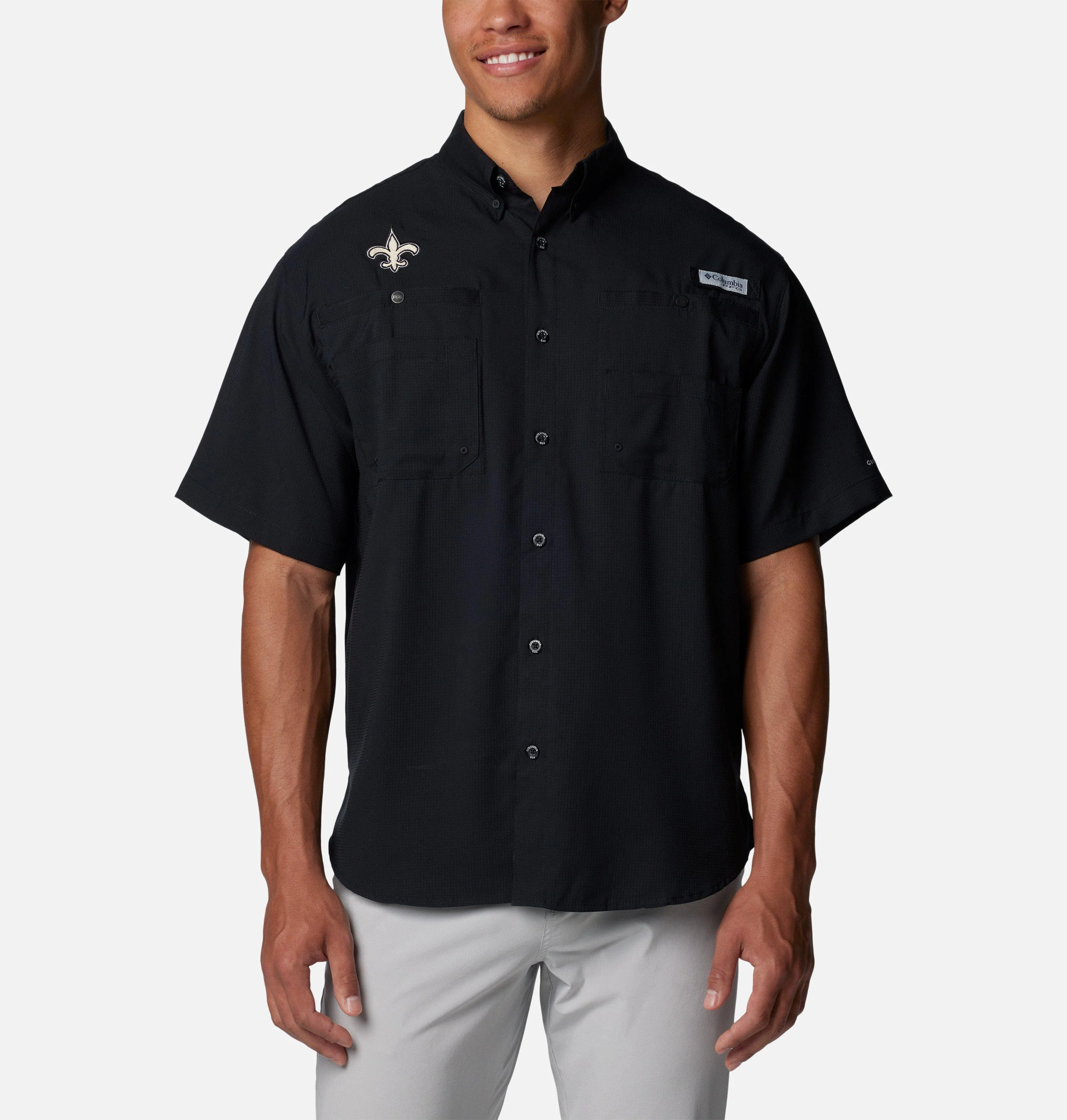Men's PFG Tamiami Short Sleeve Shirt - New Orleans Saints - 1