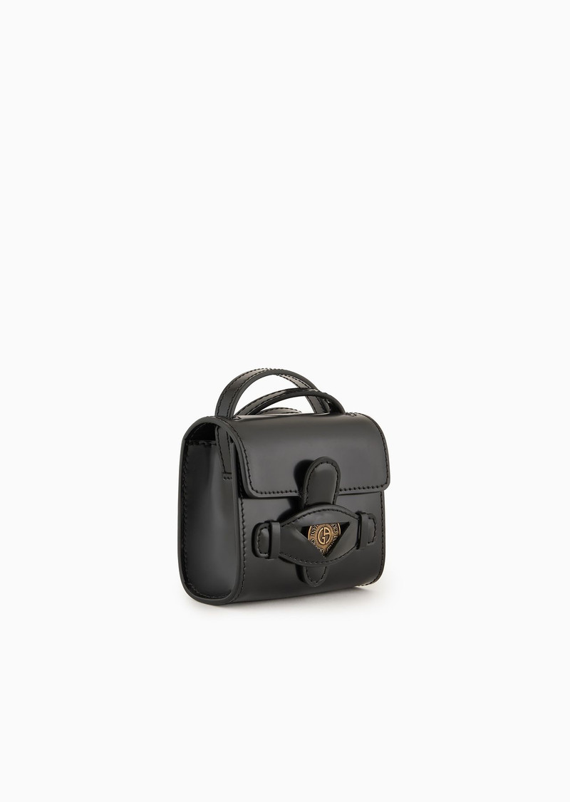 GIORGIO ARMANI Denim Collection mini crossbody bag in brushed leather outlook