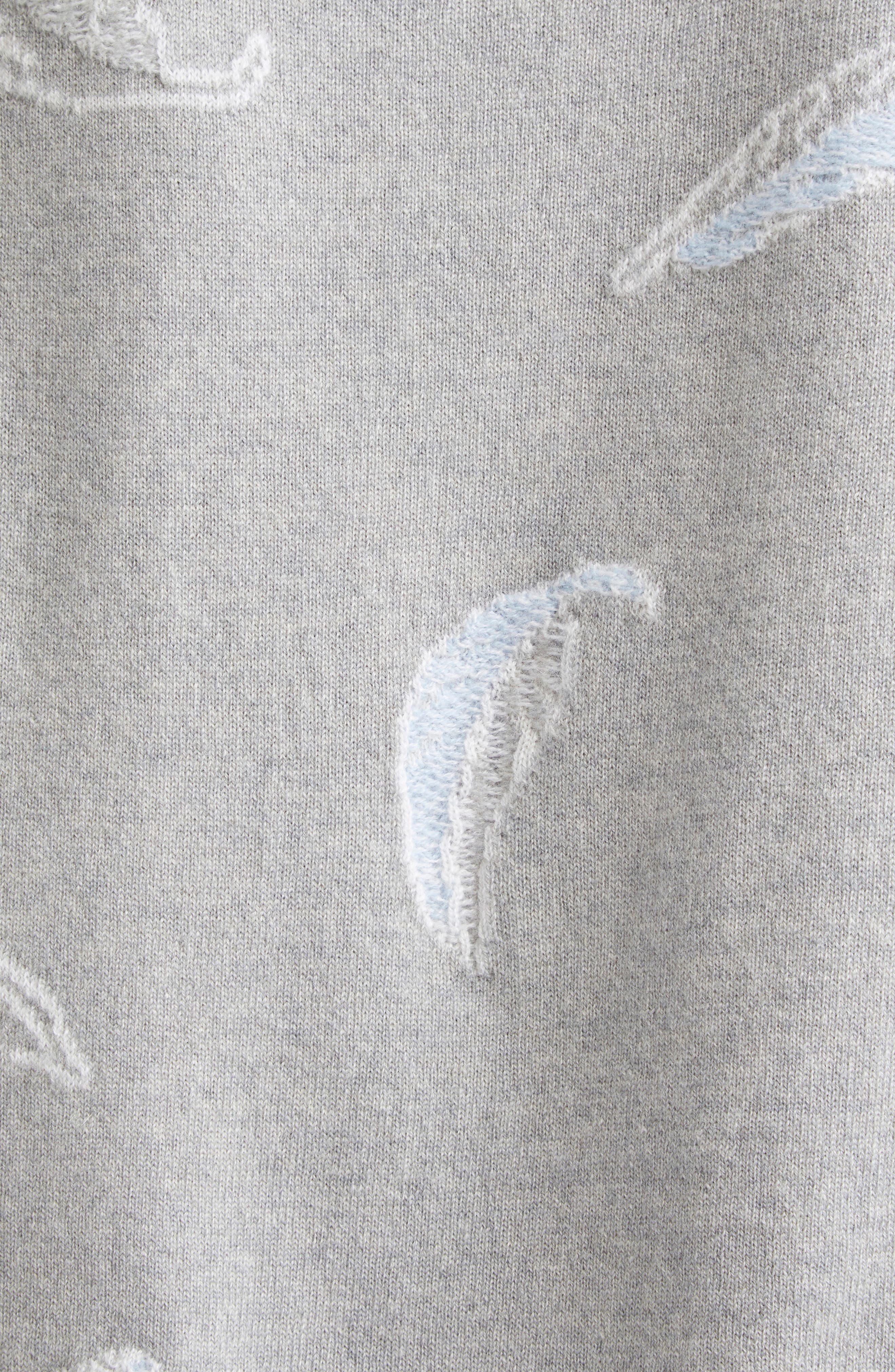 Thom Browne Feather Intarsia Cashmere Sweater Vest in Pale Grey at Nordstrom - 7