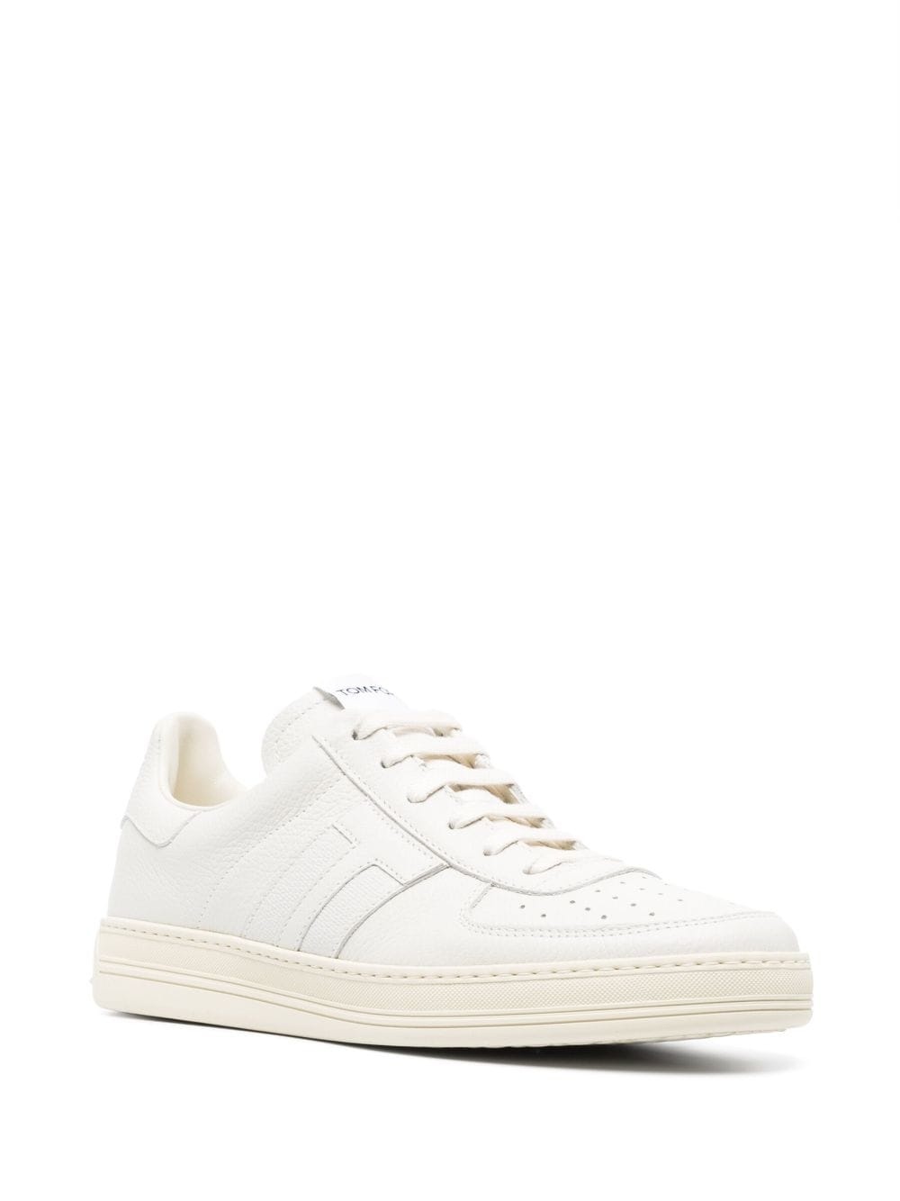 logo-patch low-top leather sneakers - 2