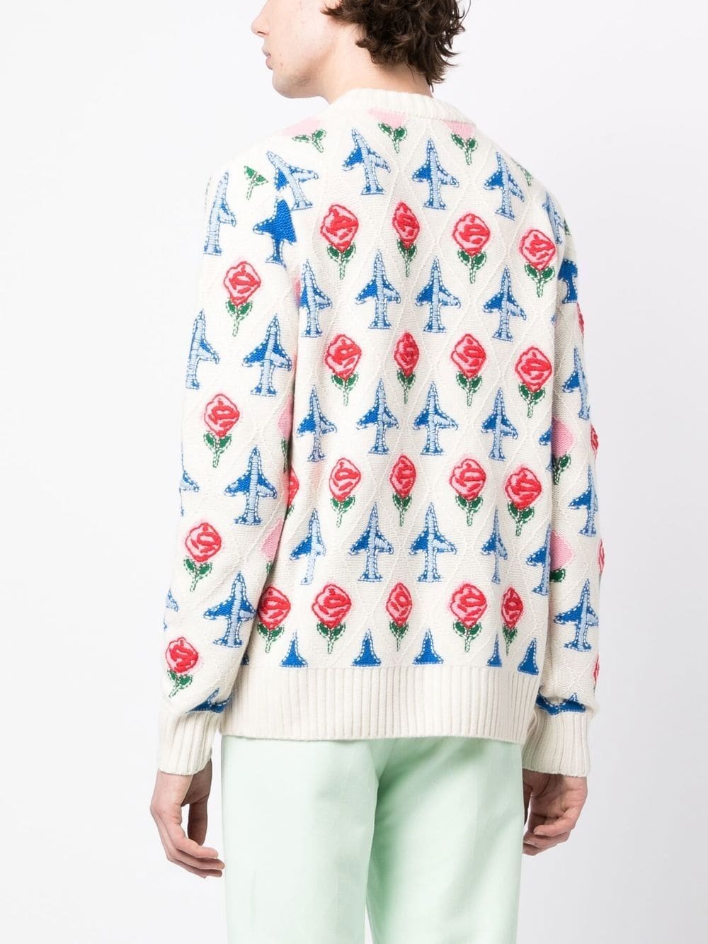 intarsia-knit crew neck jumper - 4