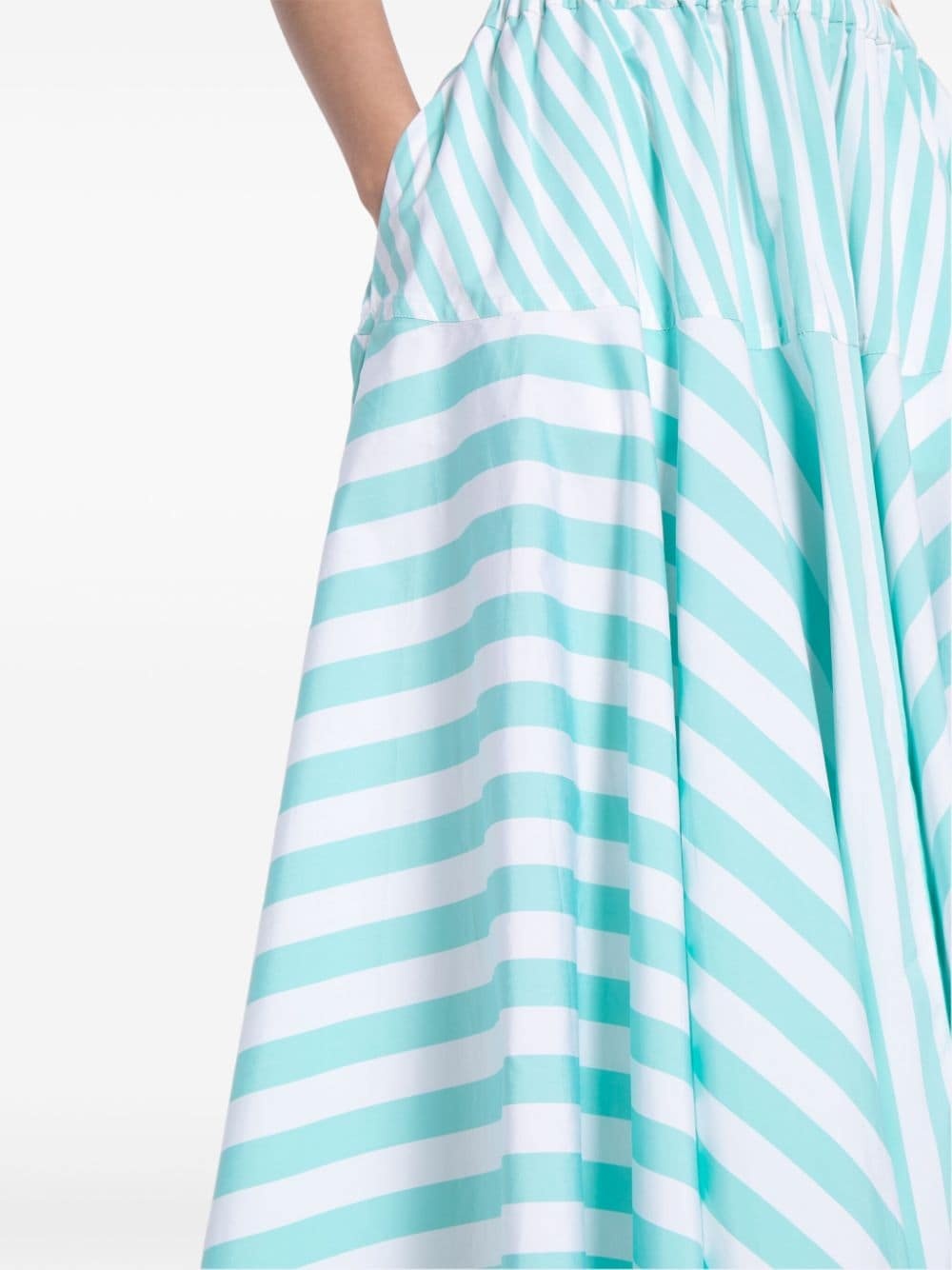 striped cotton midi skirt - 5