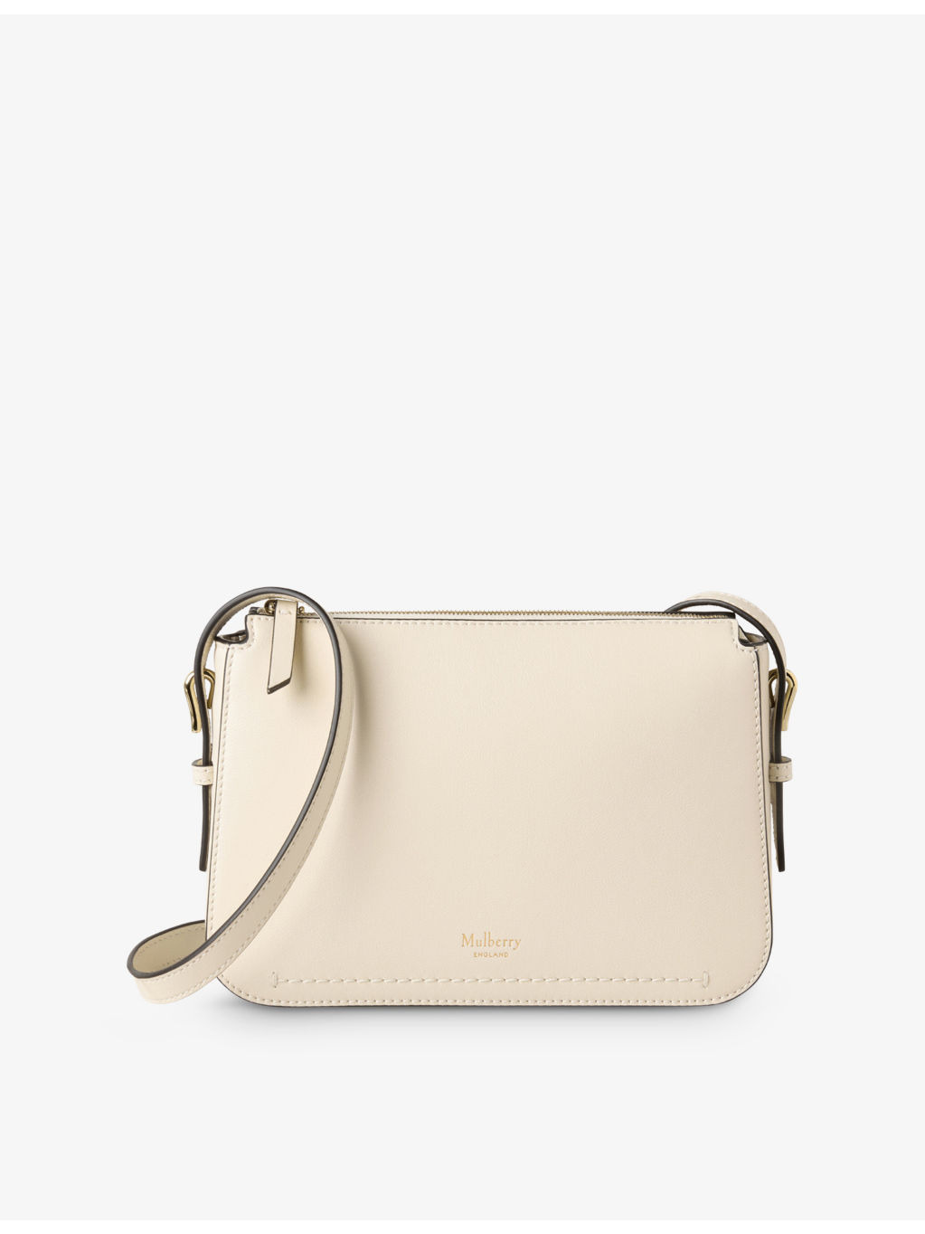 Clovelly Foiled-Logo Grained-Leather Pouch - 1