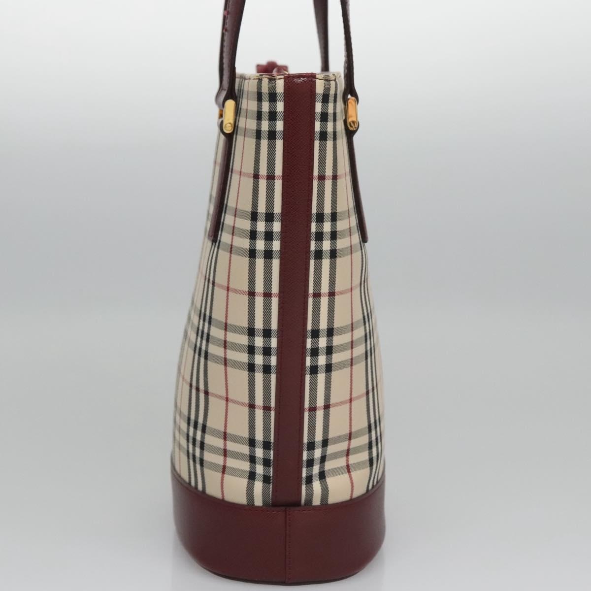 Burberry Nova Check Tote Bag Canvas Beige Red Gold - 4